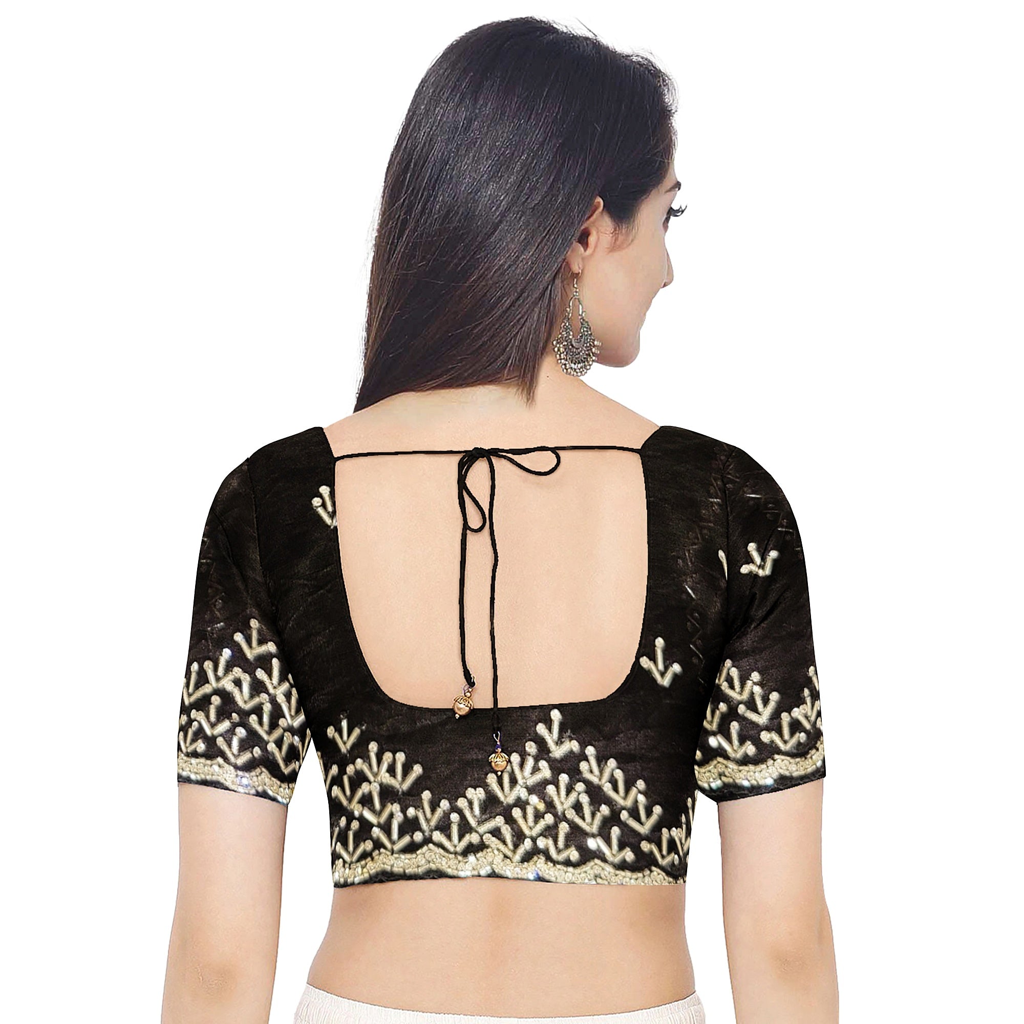 Black Fancy Saree with Sparkling Stone Work – Glamorous Party Wear Saree Online