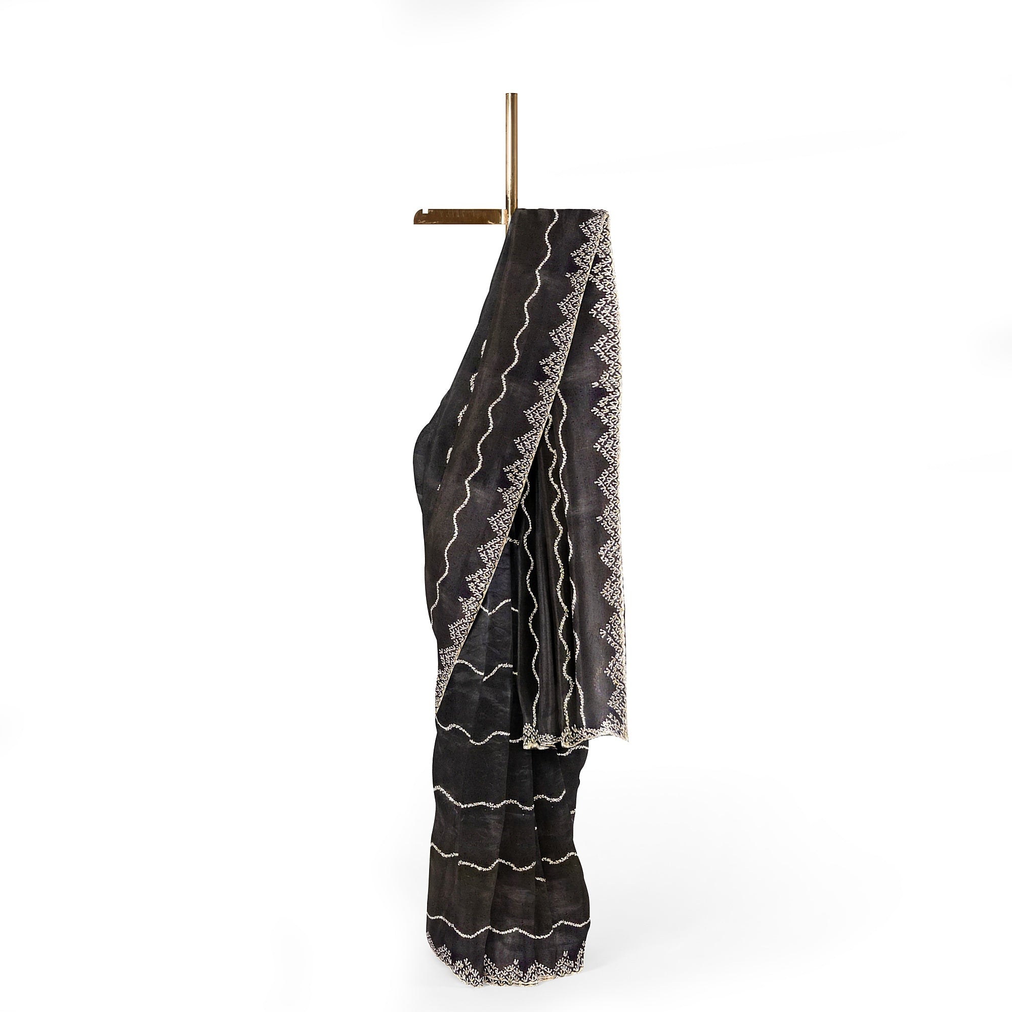Black Fancy Saree with Sparkling Stone Work – Glamorous Party Wear Saree Online