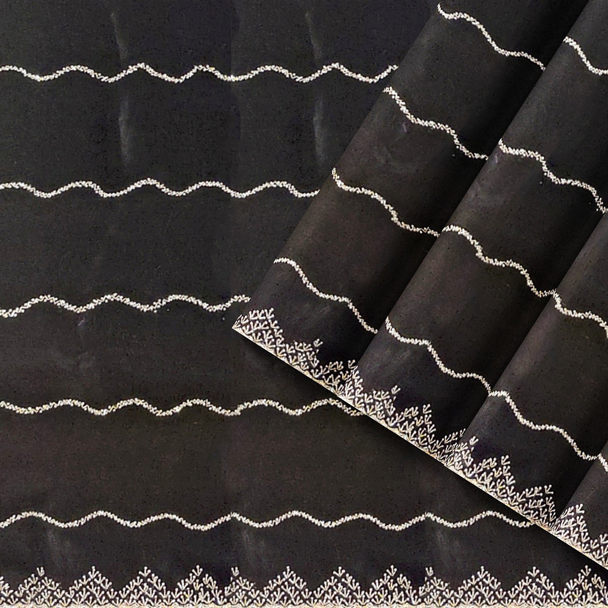 Black Fancy Saree with Sparkling Stone Work – Glamorous Party Wear Saree Online