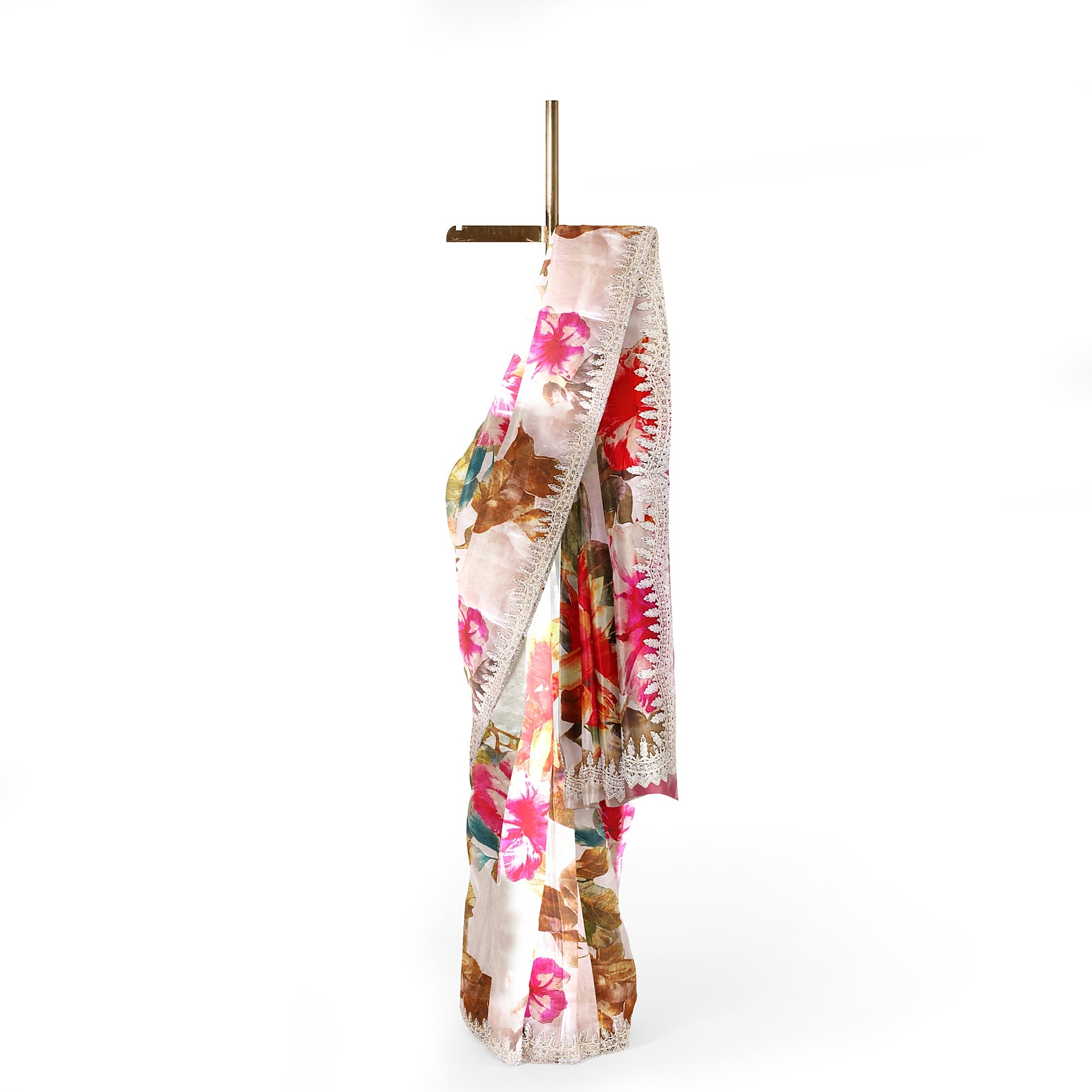 Floral Fancy Saree with Embroidery Work Border – Elegant Fancy Saree Online