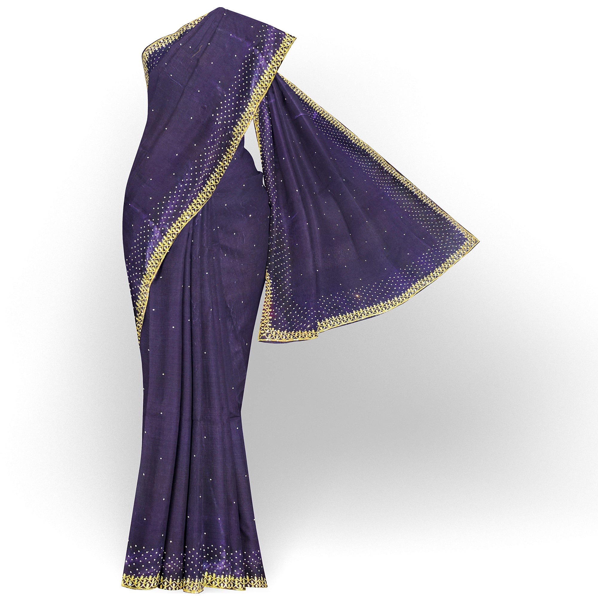 Wine Fancy Saree with Stunning Stone Work – Luxe Party Wear Saree Online