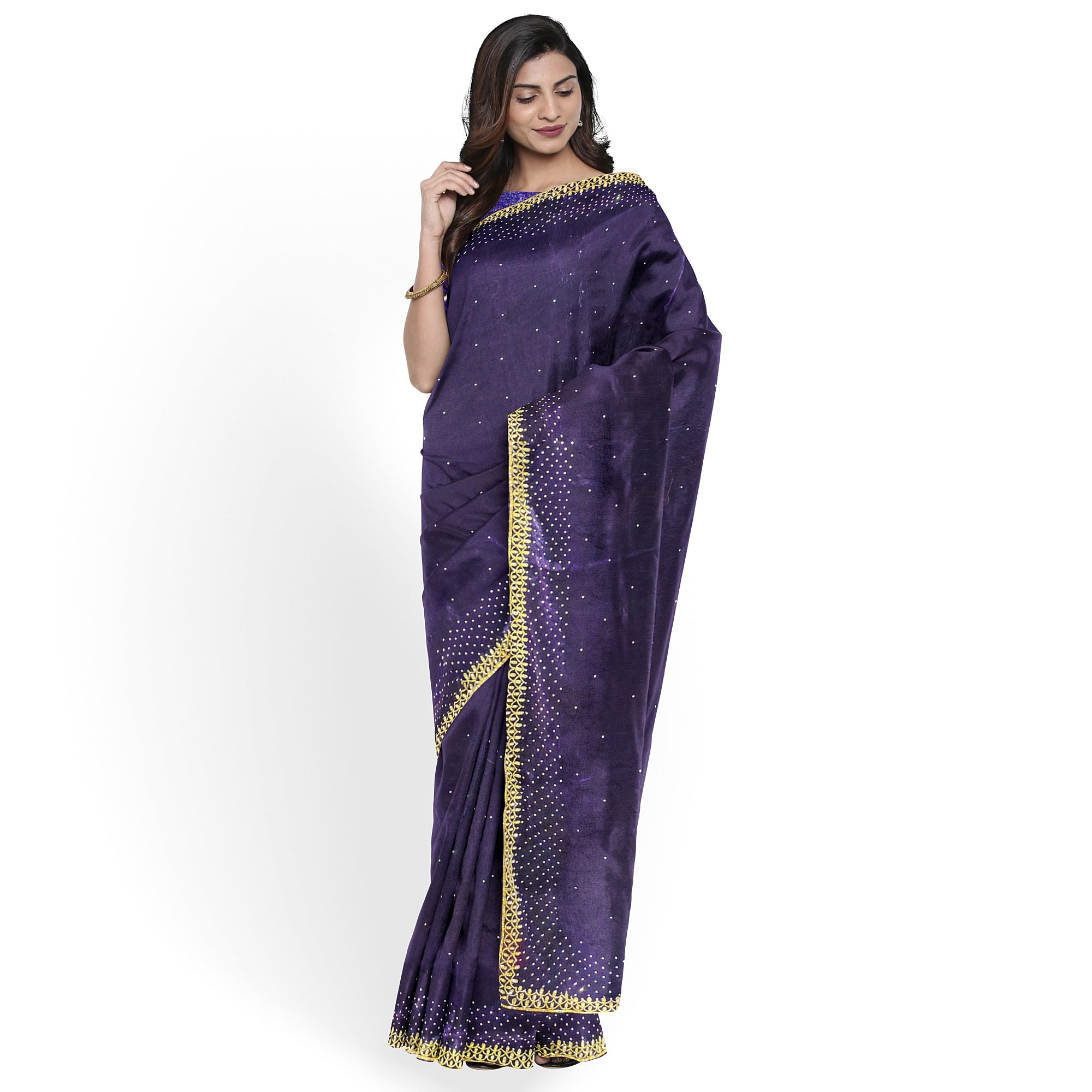 Wine Fancy Saree with Stunning Stone Work – Luxe Party Wear Saree Online