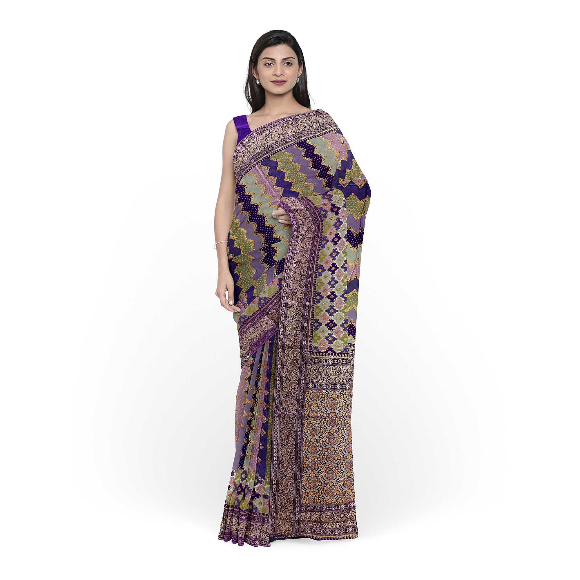 Purple Fancy Saree with Pastel Shade – Elegant Designer Saree Online