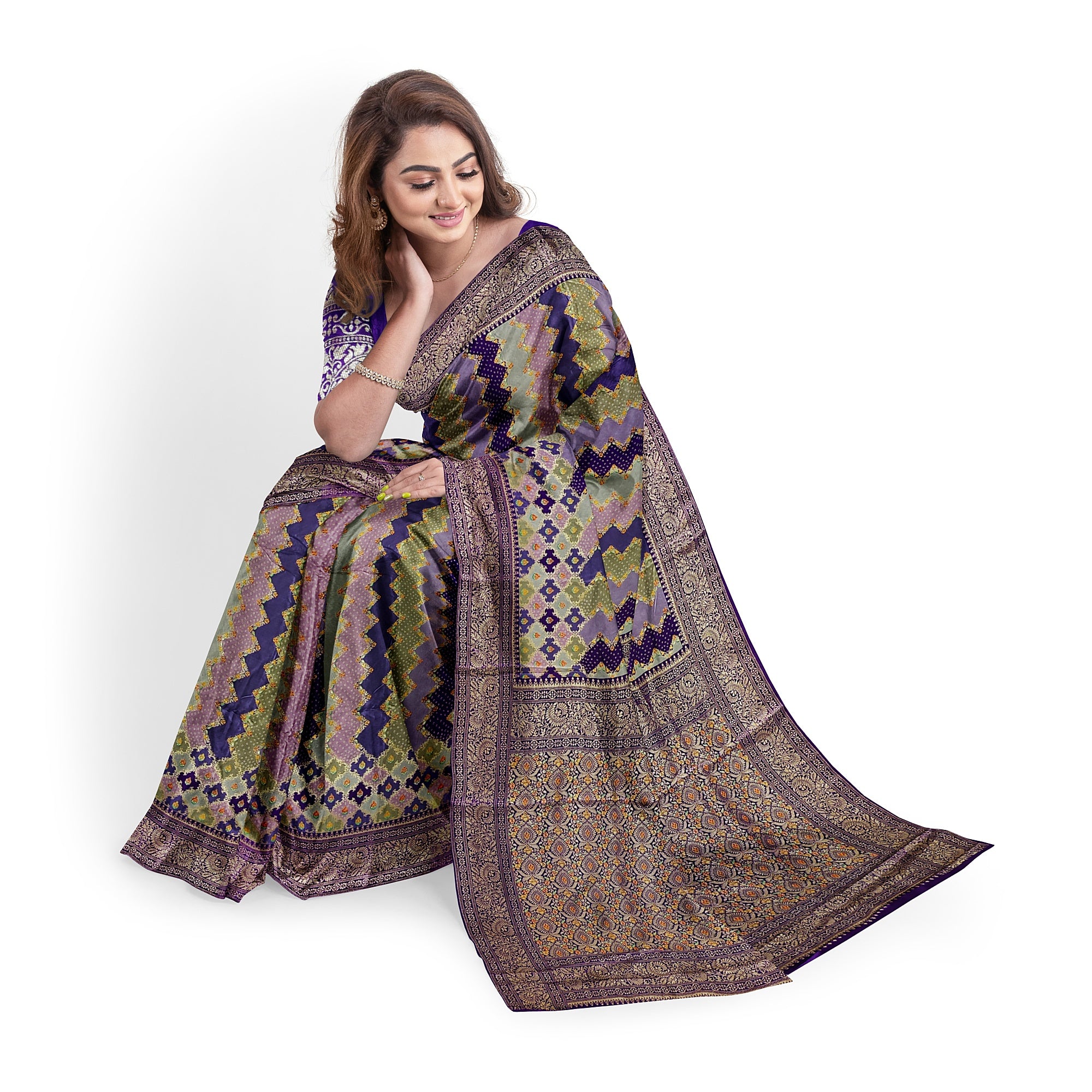 Purple Fancy Saree with Pastel Shade – Elegant Designer Saree Online