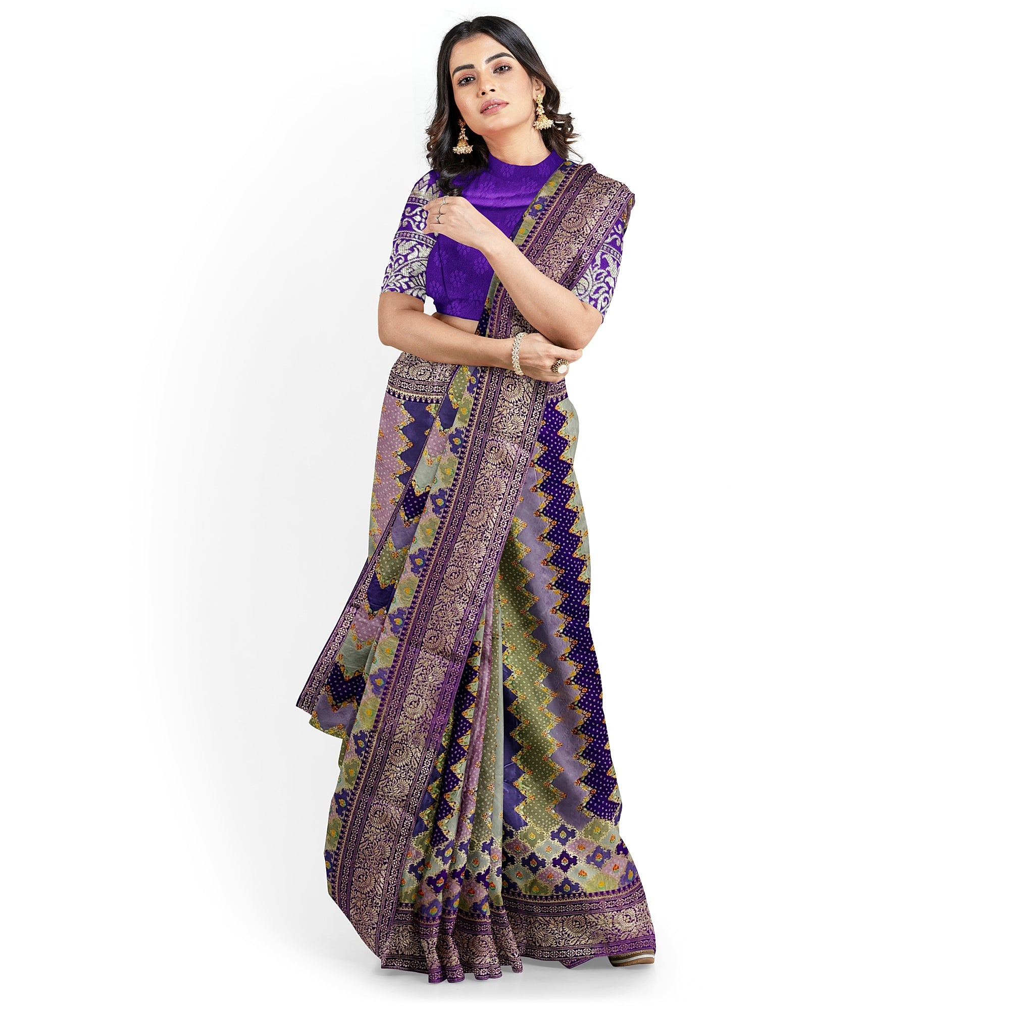 Purple Fancy Saree with Pastel Shade – Elegant Designer Saree Online