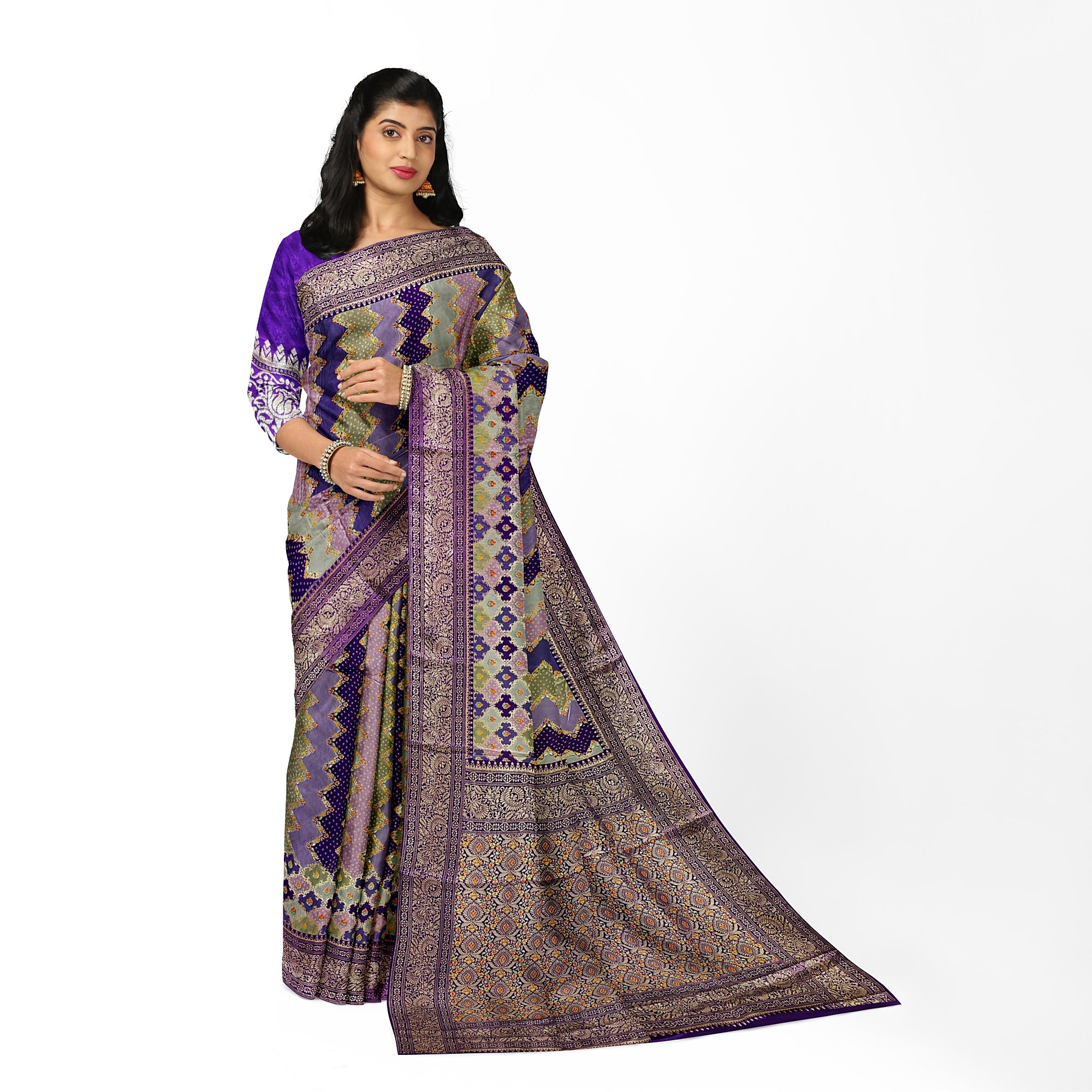 Purple Fancy Saree with Pastel Shade – Elegant Designer Saree Online