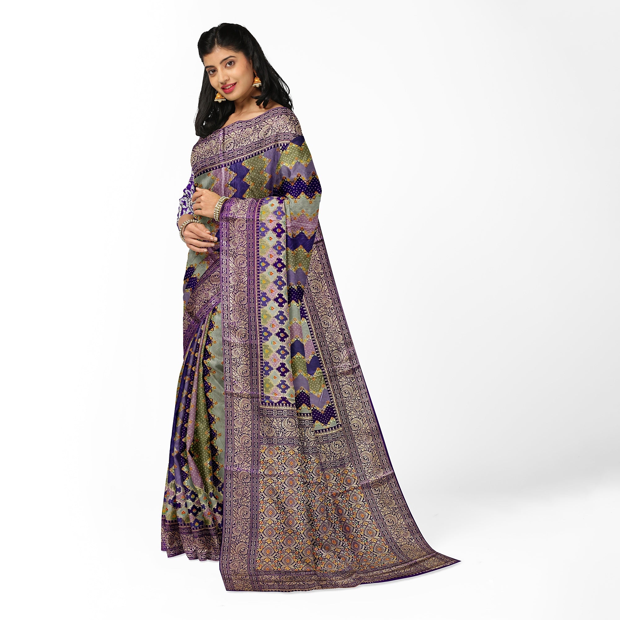 Purple Fancy Saree with Pastel Shade – Elegant Designer Saree Online