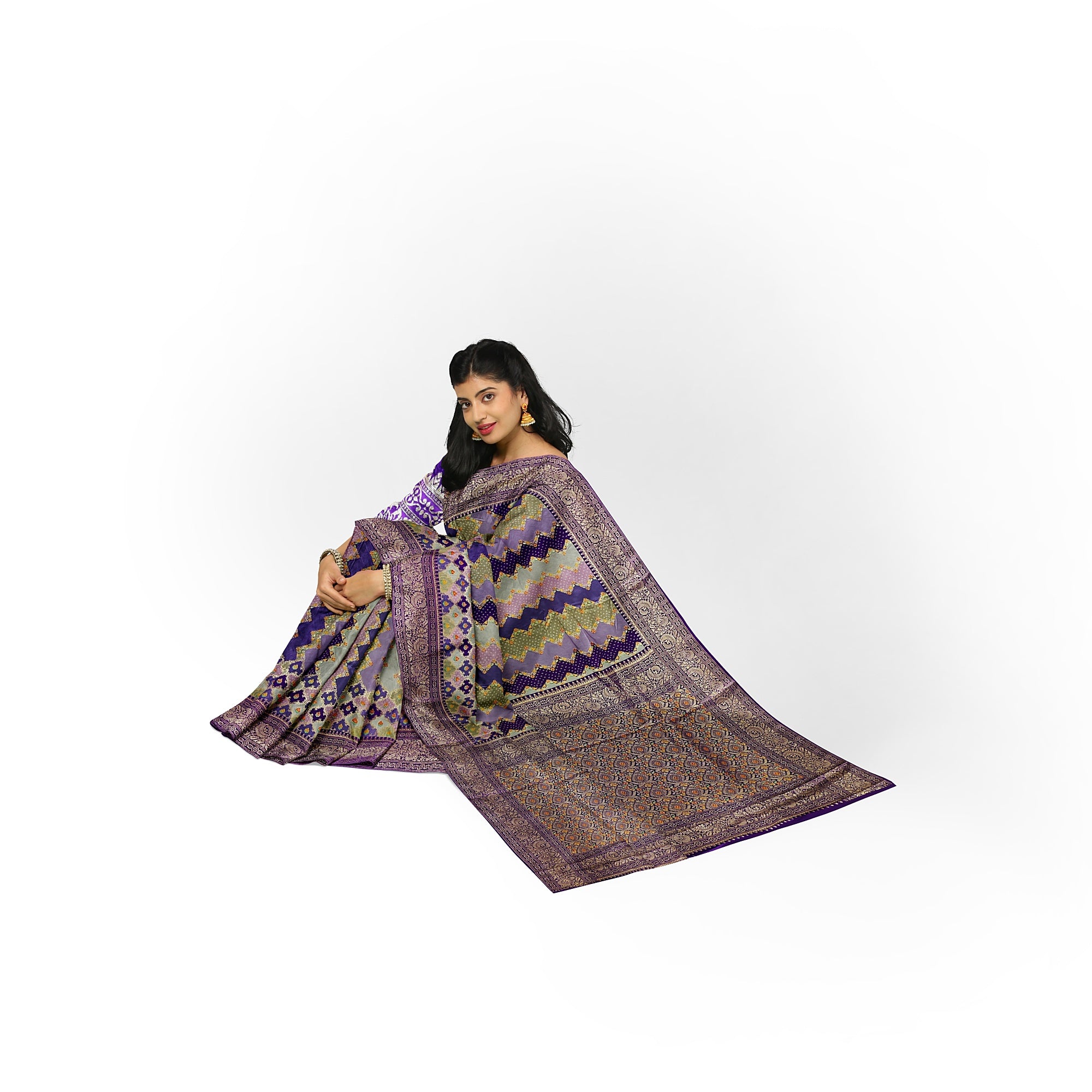 Purple Fancy Saree with Pastel Shade – Elegant Designer Saree Online