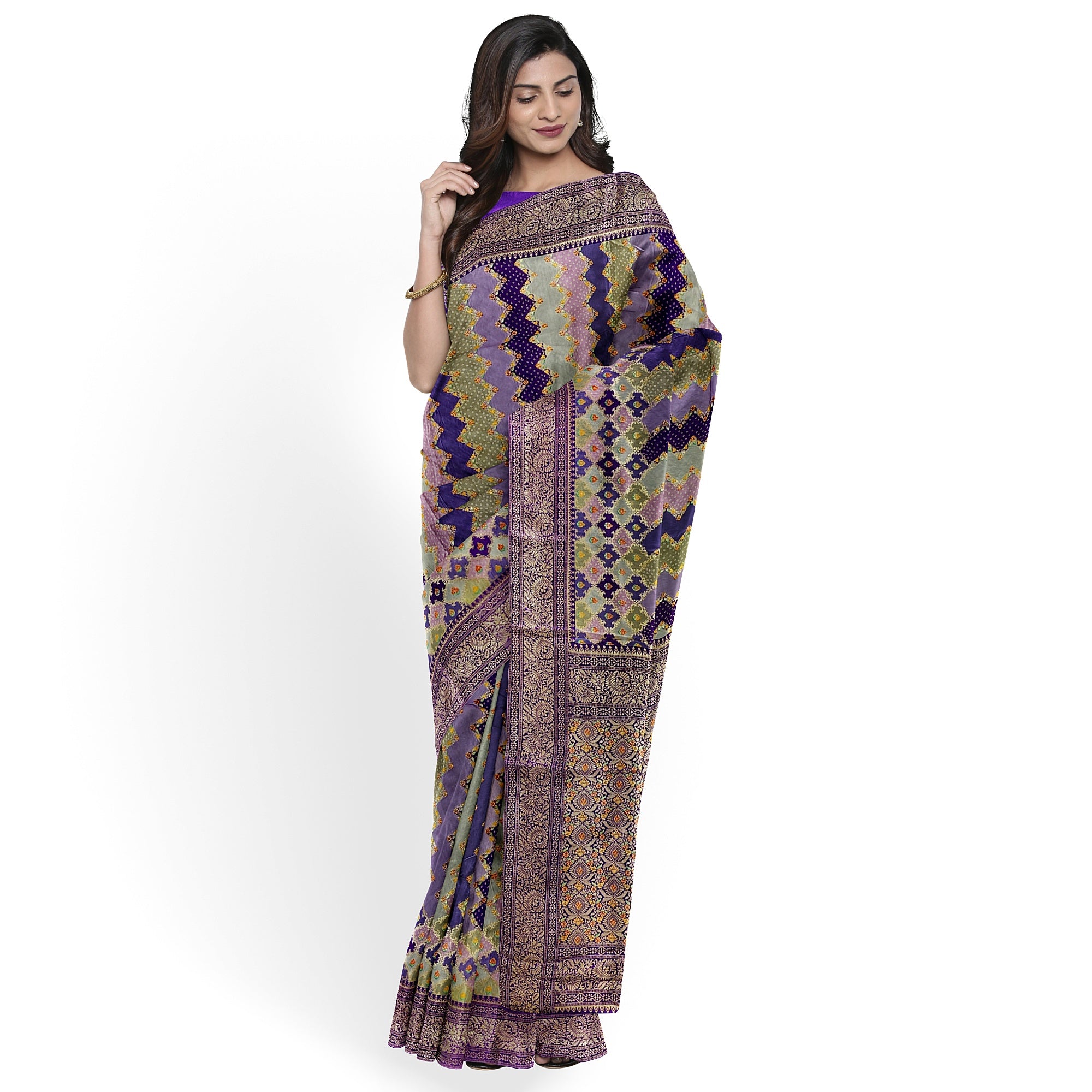 Purple Fancy Saree with Pastel Shade – Elegant Designer Saree Online