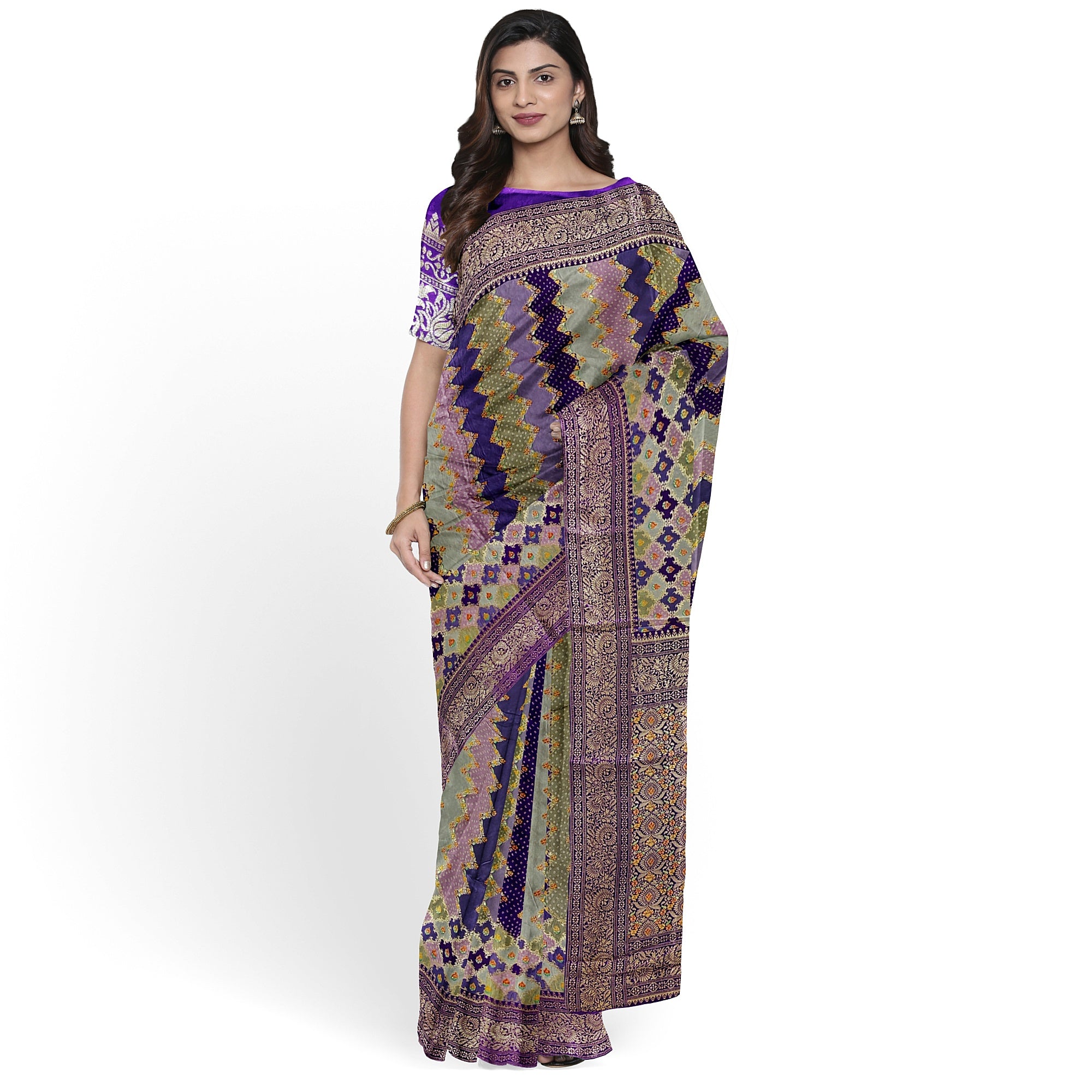 Purple Fancy Saree with Pastel Shade – Elegant Designer Saree Online