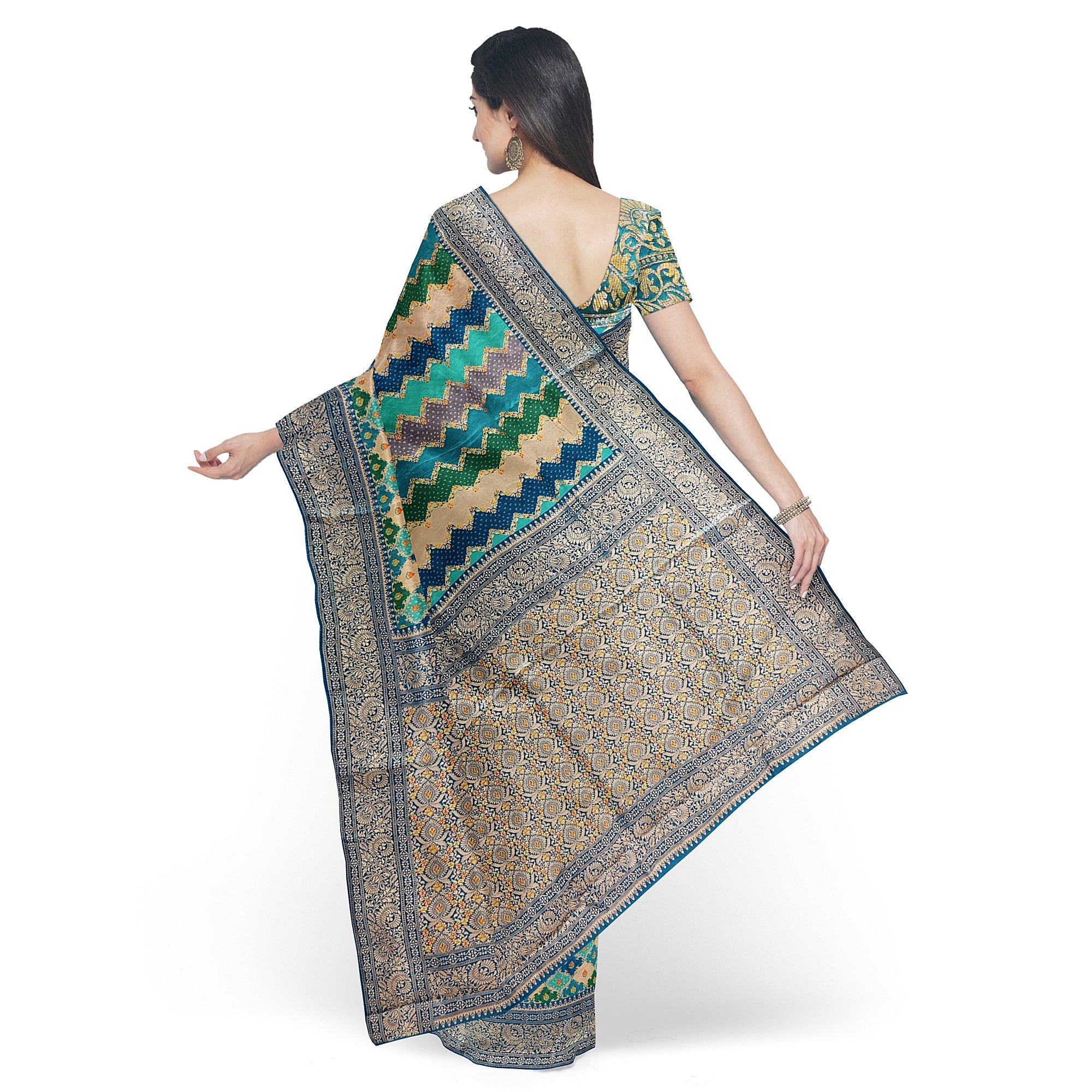 Ramablue Fancy Silk Saree with Subtle Shine – Elegant Festive Wear Saree Online