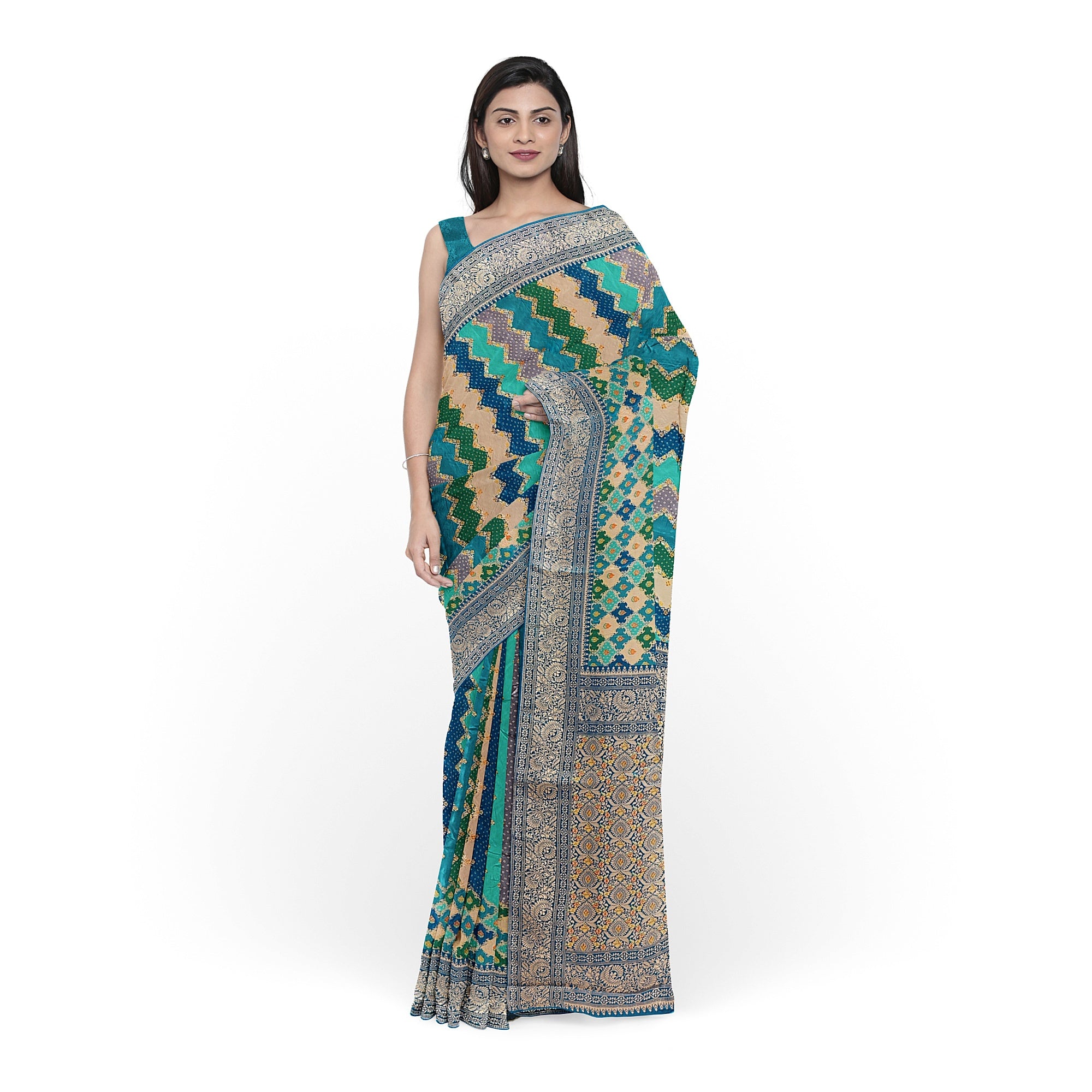 Ramablue Fancy Silk Saree with Subtle Shine – Elegant Festive Wear Saree Online
