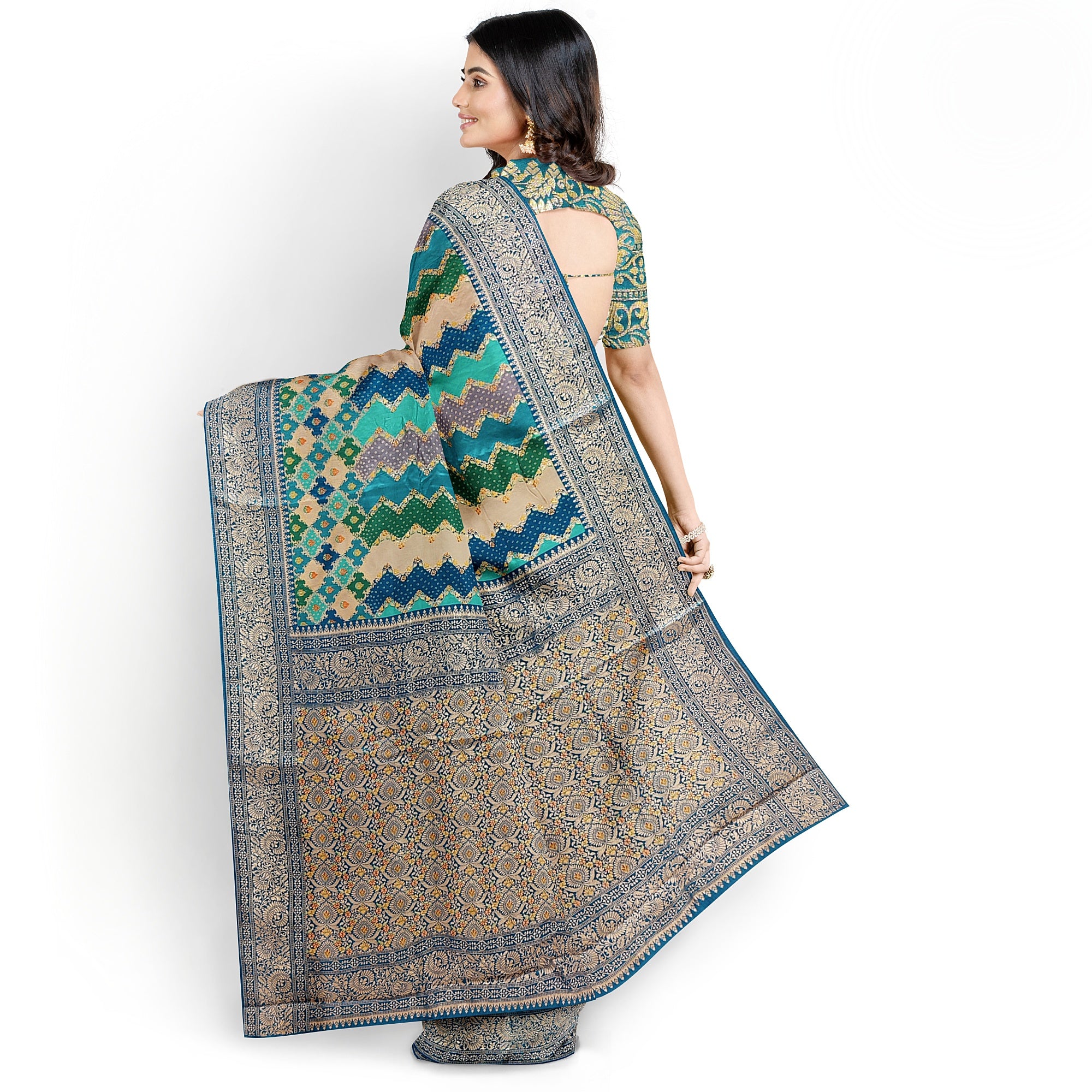 Ramablue Fancy Silk Saree with Subtle Shine – Elegant Festive Wear Saree Online
