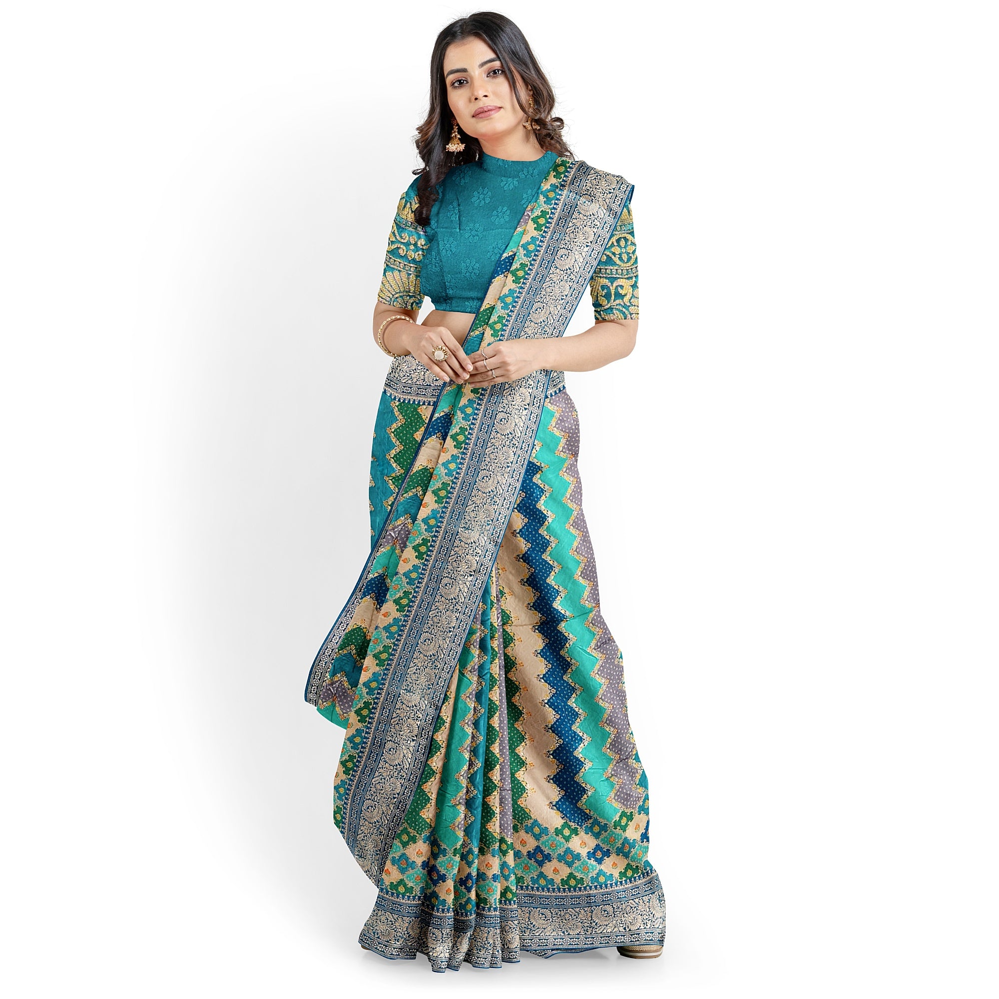 Ramablue Fancy Silk Saree with Subtle Shine – Elegant Festive Wear Saree Online