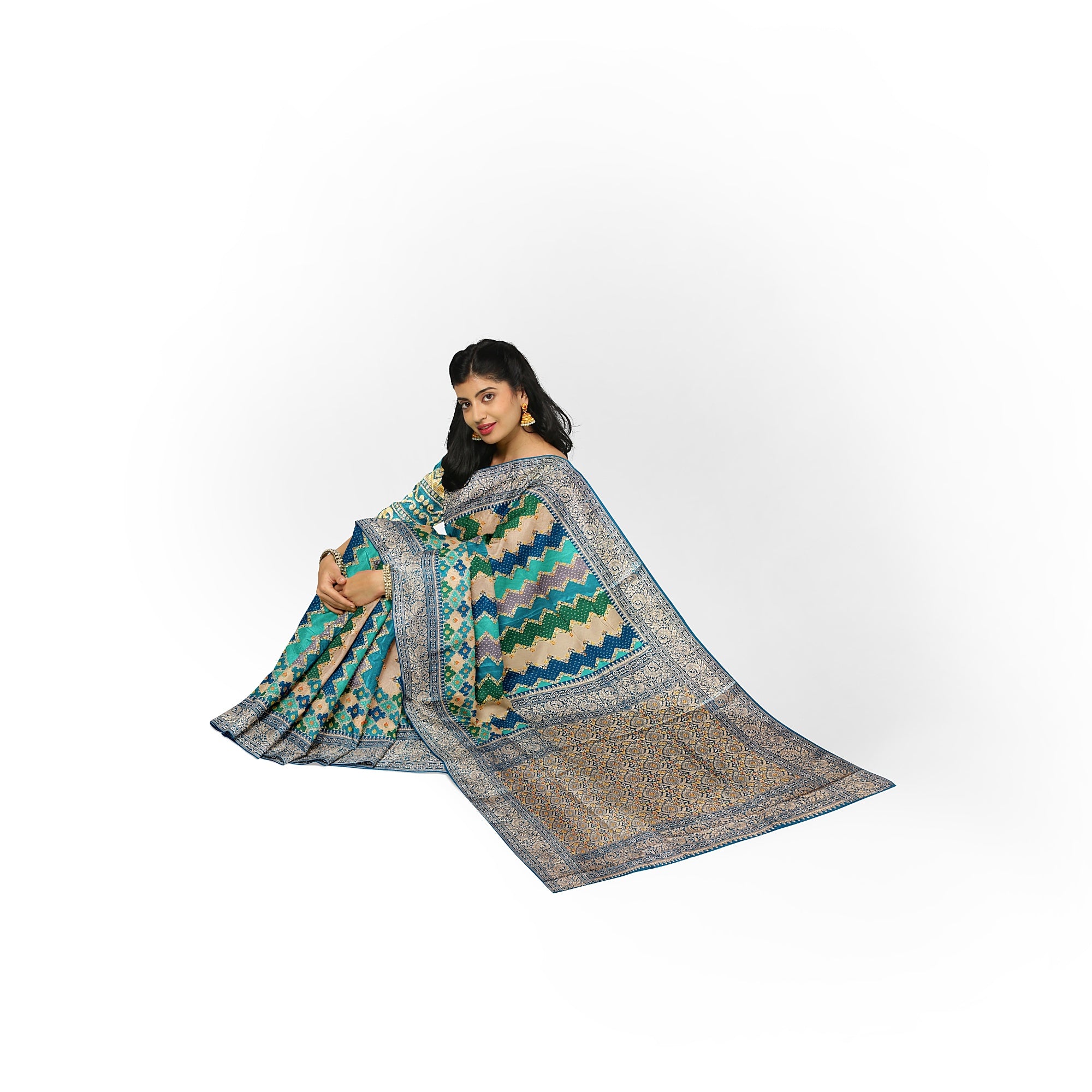 Ramablue Fancy Silk Saree with Subtle Shine – Elegant Festive Wear Saree Online