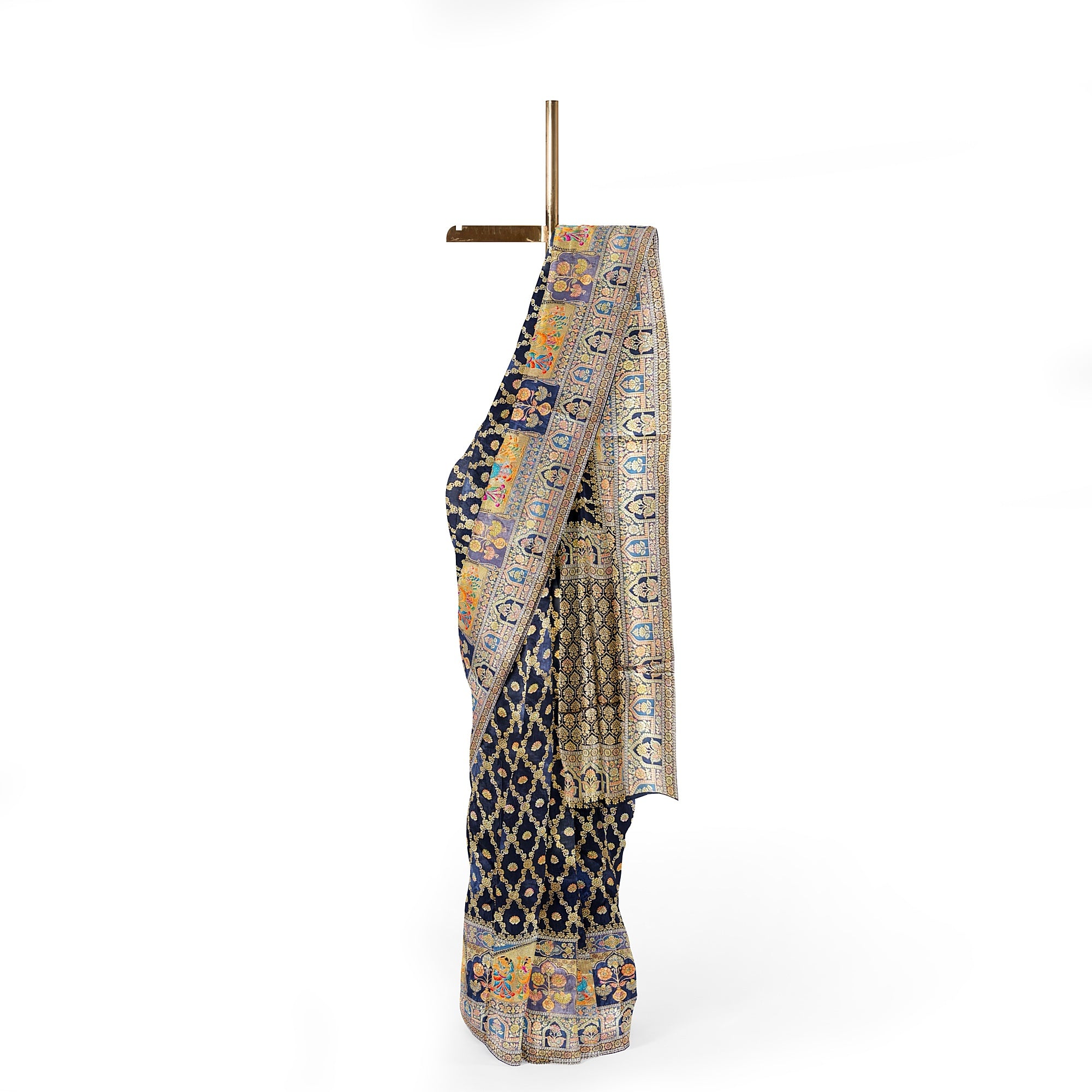 Black Fancy Saree with Mughal Work – Elegant Fancy Saree Online