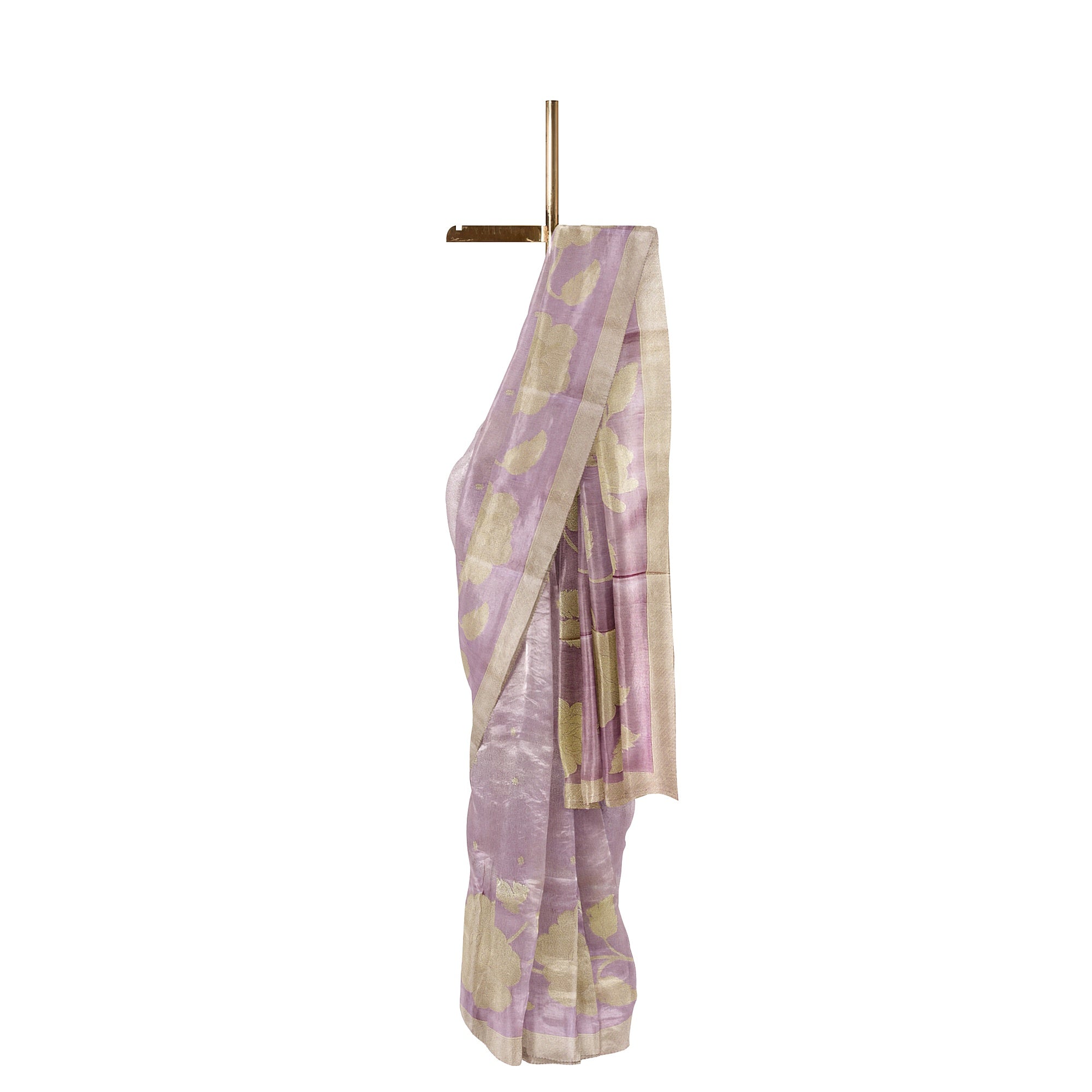 Light Lavender Fancy Silk Saree – Silver Zari Work – Shop Online