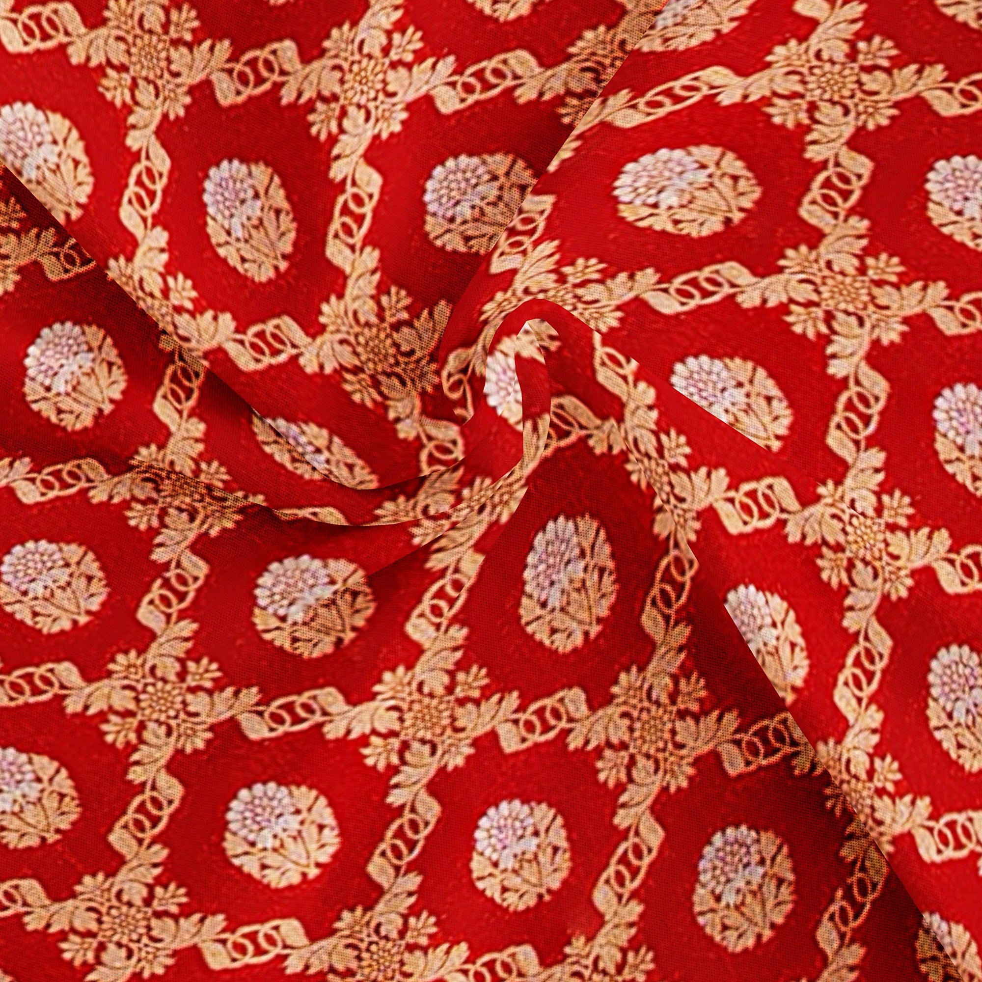 Red Semi Georgette Silk Saree with Zari Work – Festive Elegance in a Lightweight Drape Online - New Sudarshan Silks`