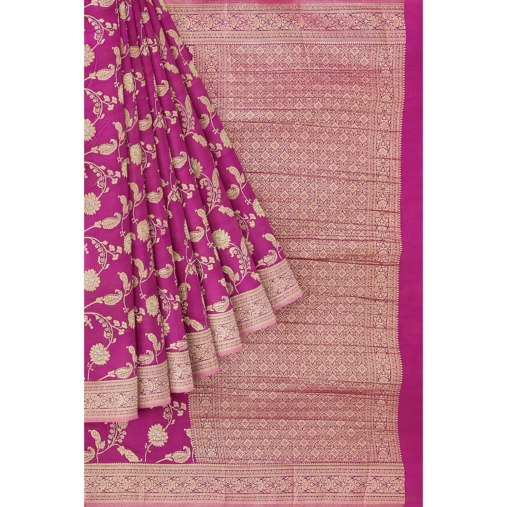 Onion Shade Semi Georgette Silk Saree with Zari Accents – Lightweight Festive Saree Online - New Sudarshan Silks`