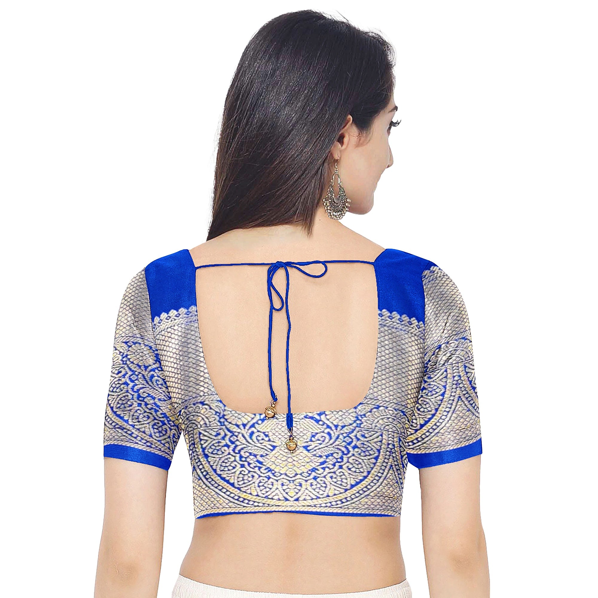 Orange Brocade Kanjivaram Silk Saree with Blue Zari Border – Pure Handloom Bridal Saree Online - New Sudarshan Silks`