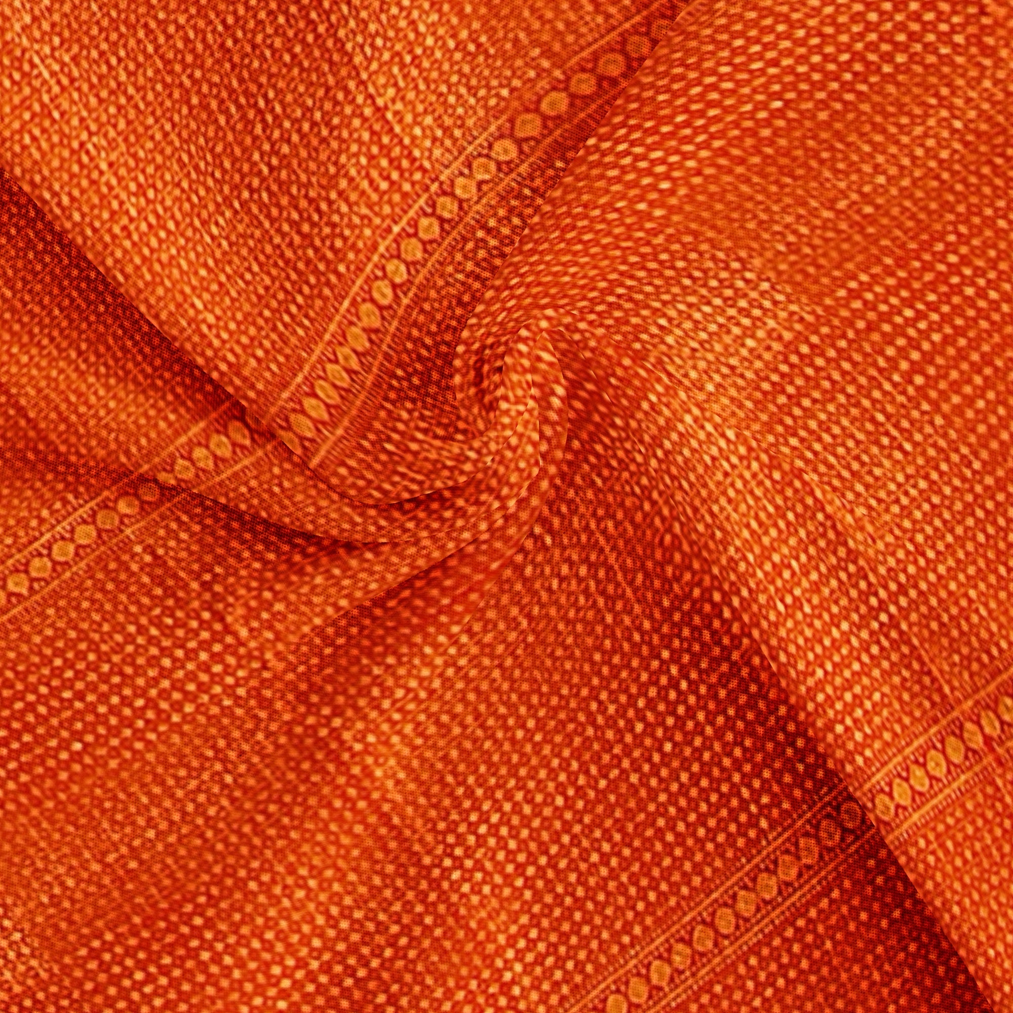 Orange Brocade Kanjivaram Silk Saree with Blue Zari Border – Pure Handloom Bridal Saree Online - New Sudarshan Silks`