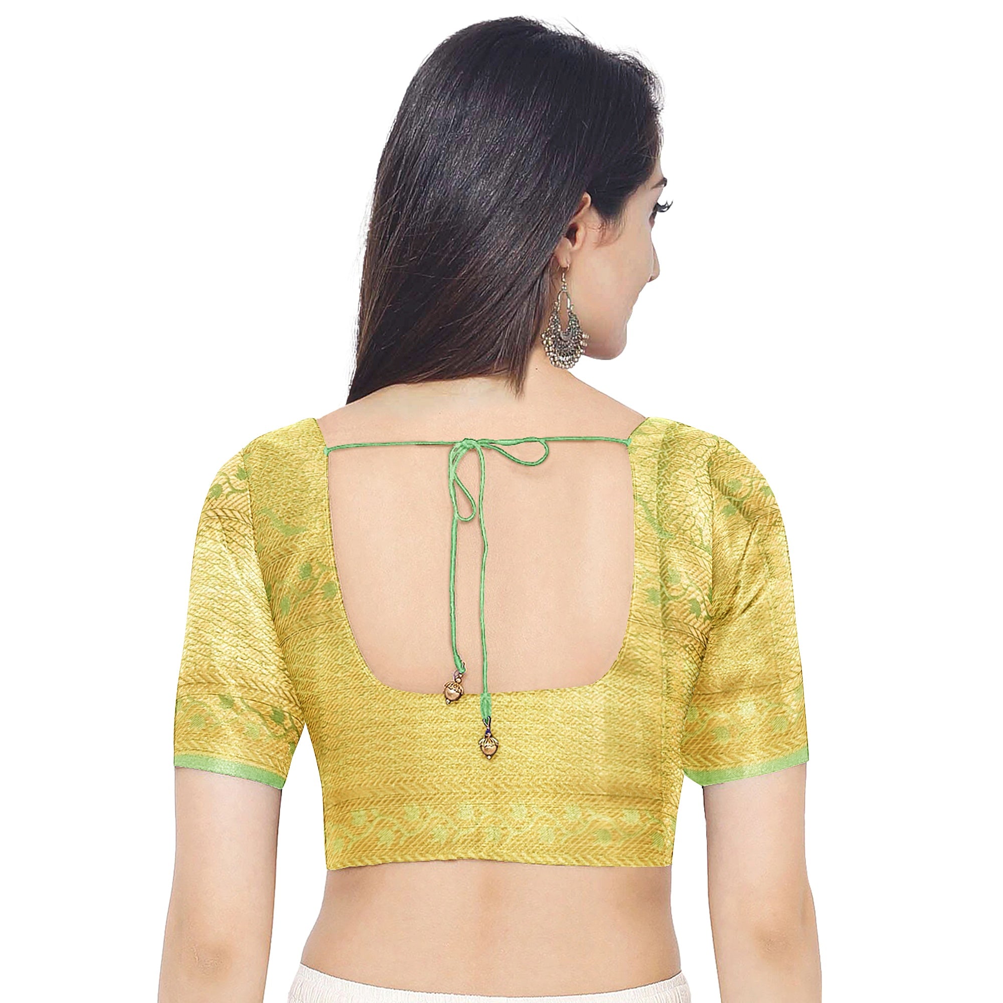 Lemon Yellow Kanjivaram Silk Saree with Blue Shade Zari Border – Pure Handloom Bridal Saree Online - New Sudarshan Silks`