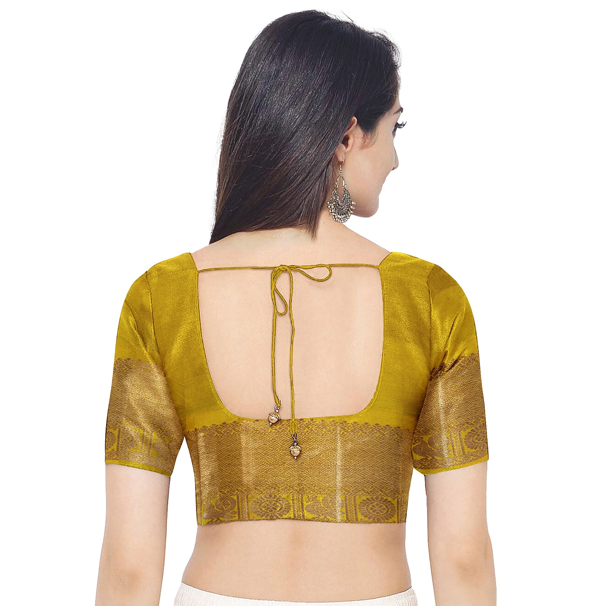 Black Kanjivaram Silk Saree with Yellow Zari Border – Pure Handloom Bridal Saree Online - New Sudarshan Silks`