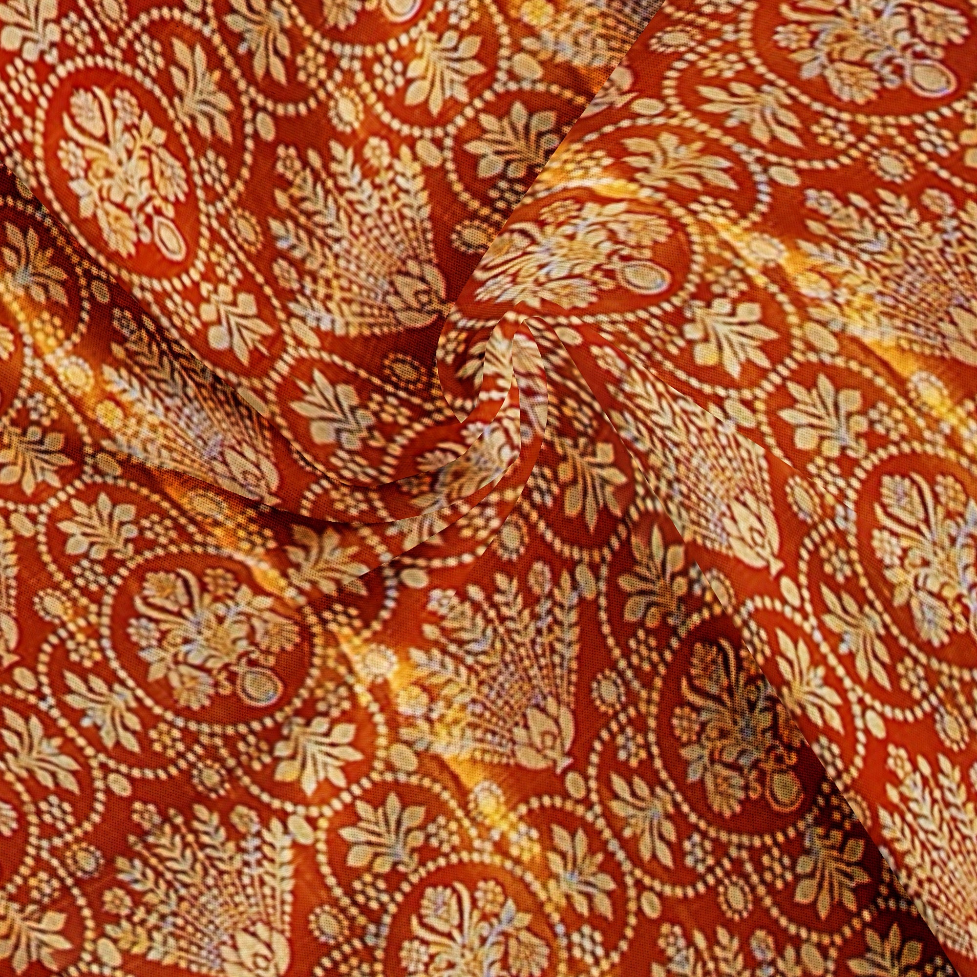Orange Tissue Silk Kanjivaram Saree with Self Zari Border – Subtle Elegance in Handloom Weave Online - New Sudarshan Silks`