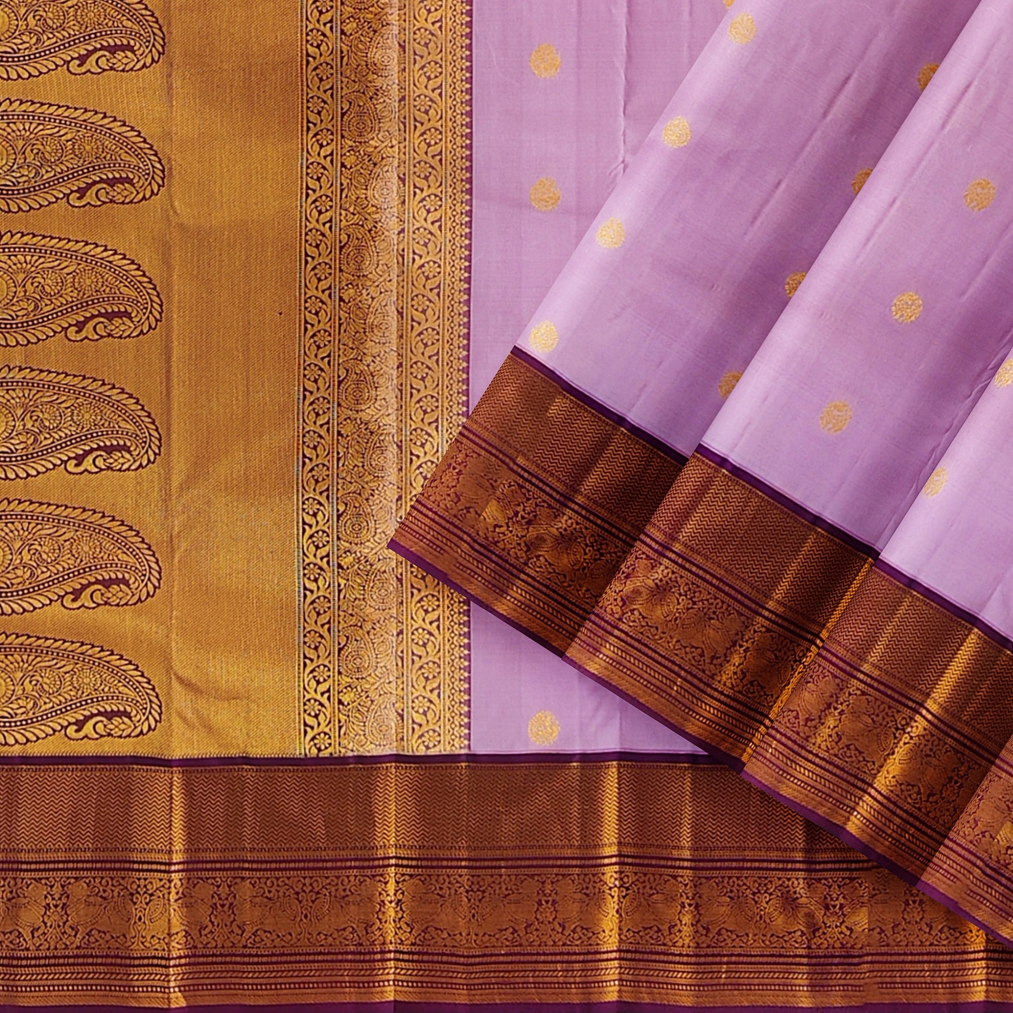 Light Pink Kanjivaram Silk Saree with Maroon Zari Border – Graceful Wedding Silk Saree Online - New Sudarshan Silks`