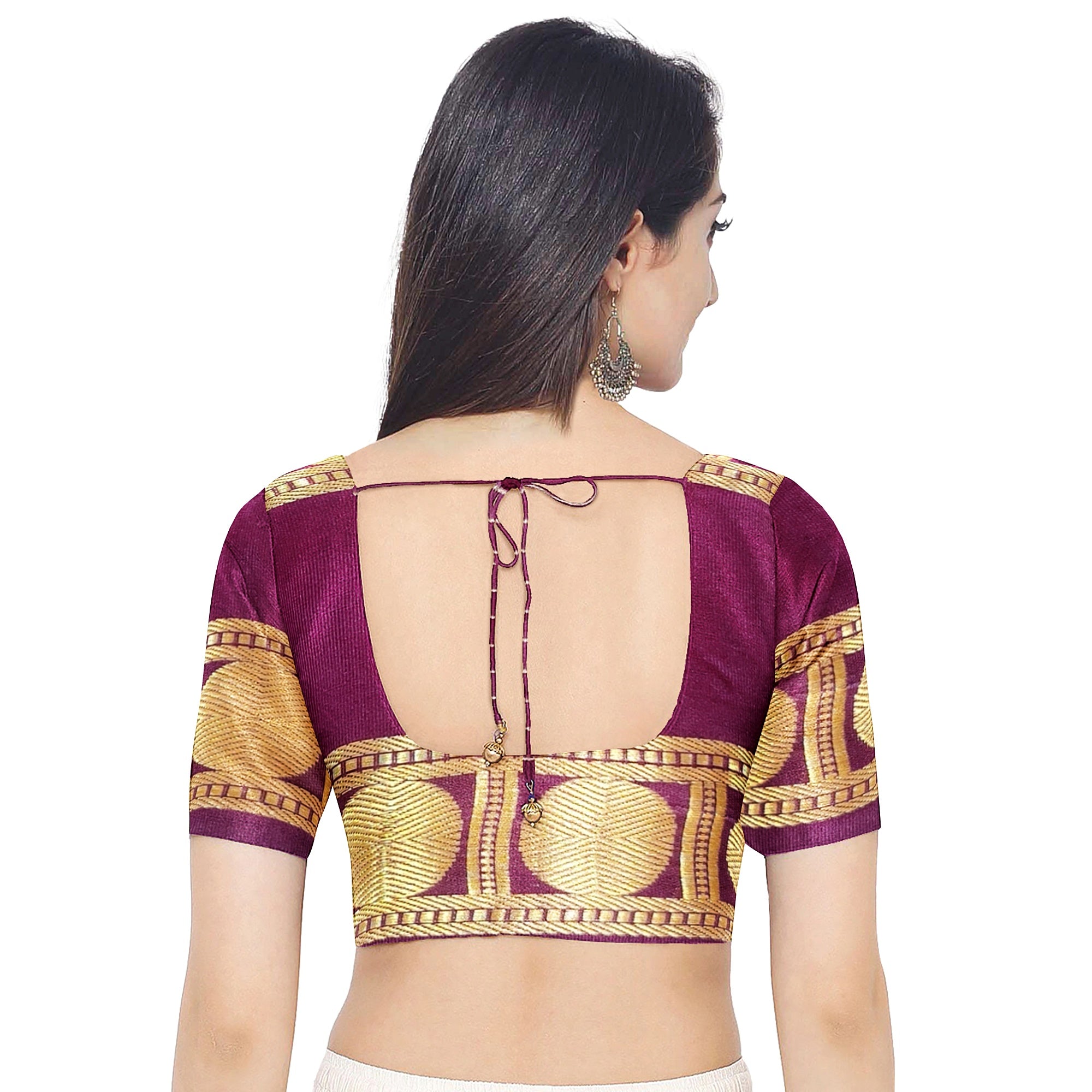 Peach Checked Kanjivaram Silk Saree with Maroon Bentex Border – Traditional Handloom Saree Online - New Sudarshan Silks`