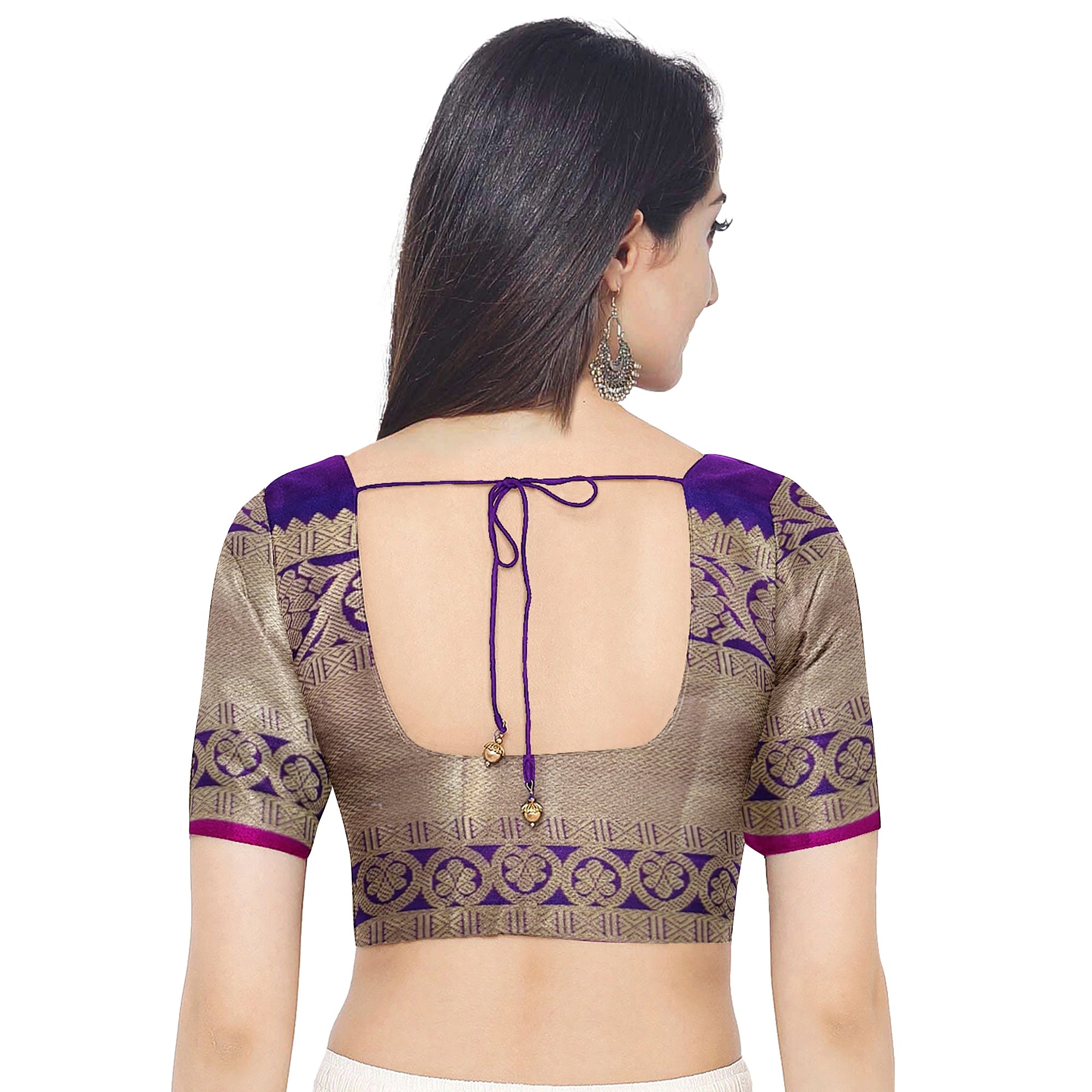 Blue Kanjivaram Silk Saree with Purple Zari Border – Pure Handloom Bridal Saree Online - New Sudarshan Silks`
