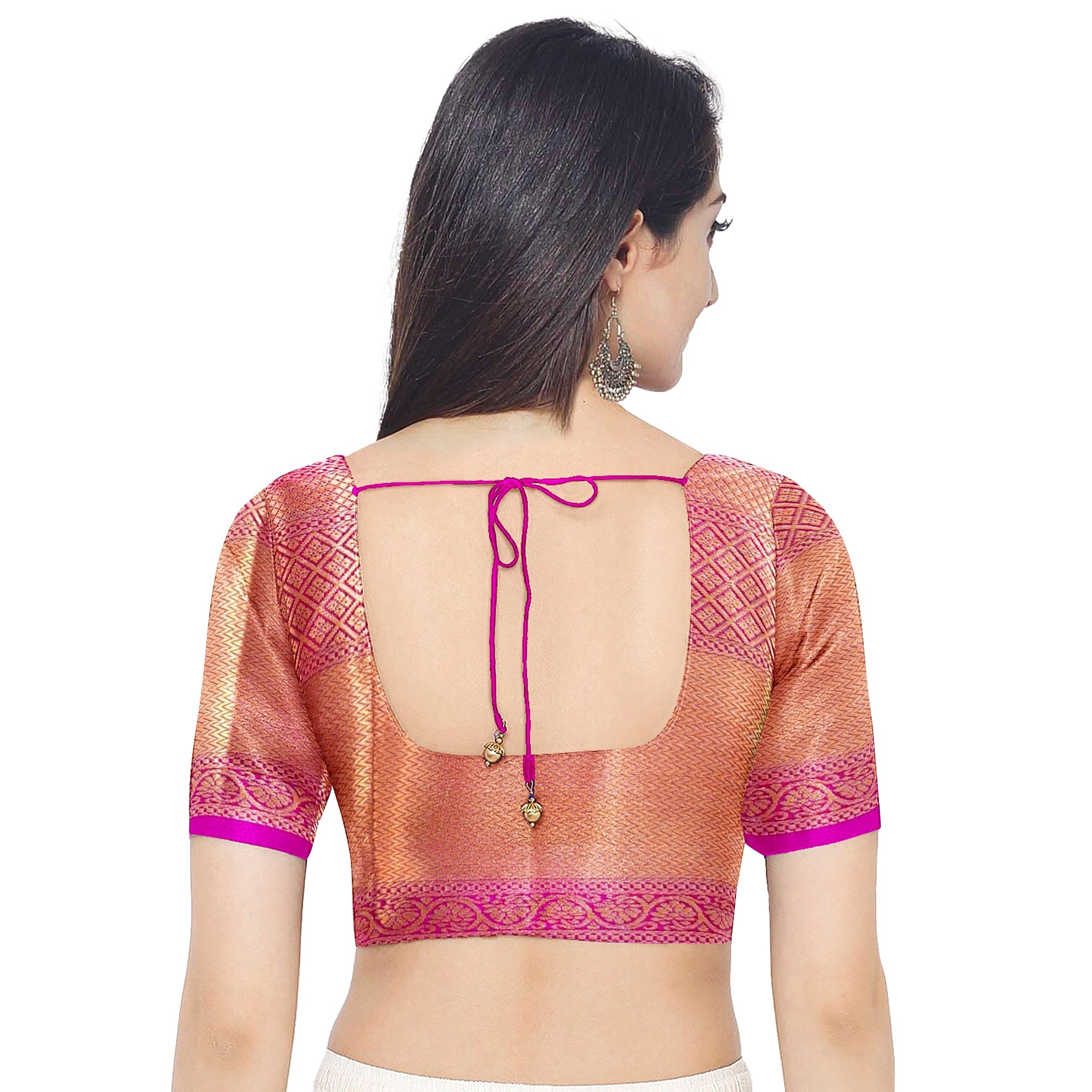 Ink Blue Kanjivaram Silk Saree with Pink Zari Border – Pure Handloom Bridal Saree Online - New Sudarshan Silks`