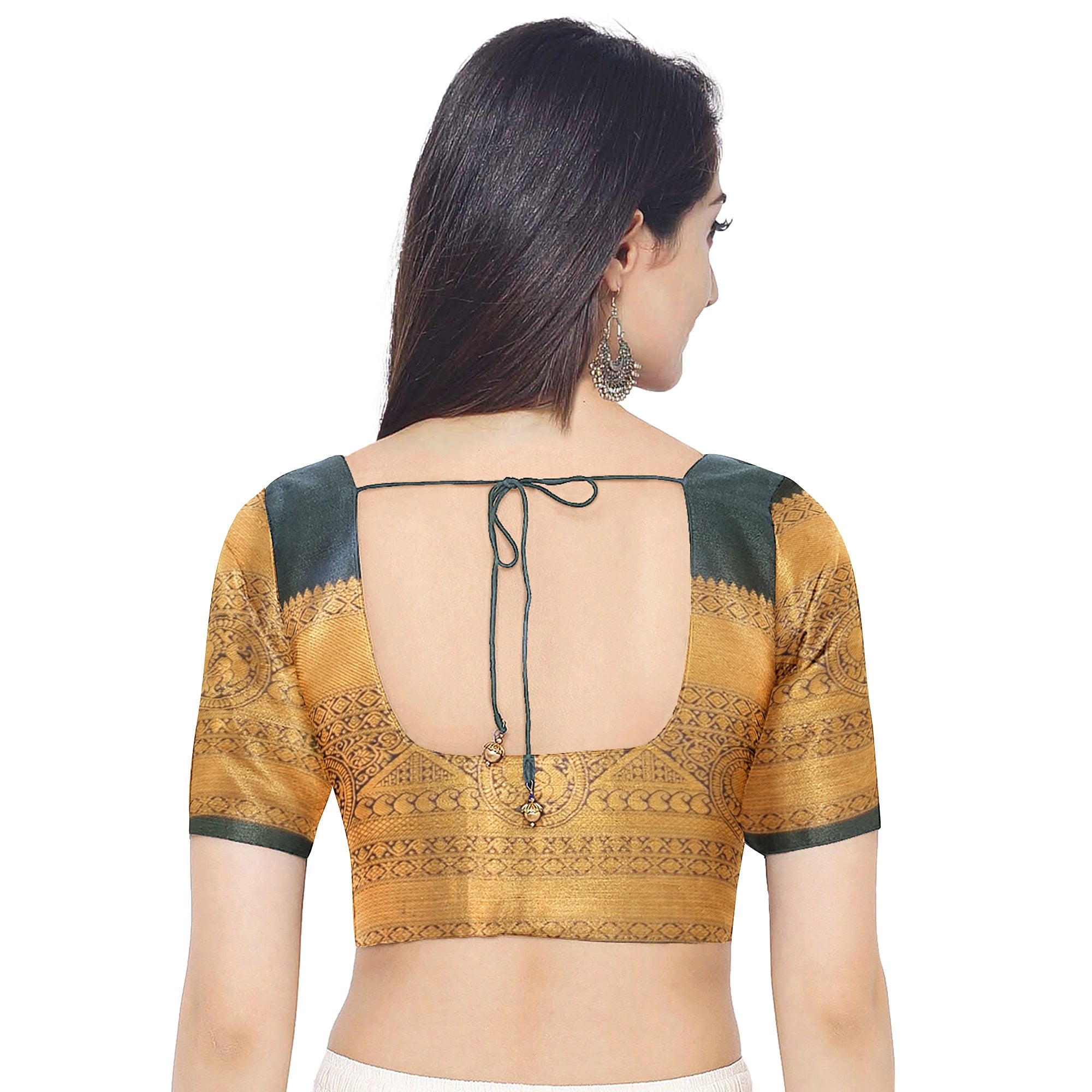 Peacock Green Kanjivaram Silk Saree with Self Zari Border – Pure Handloom Bridal Saree Online - New Sudarshan Silks`
