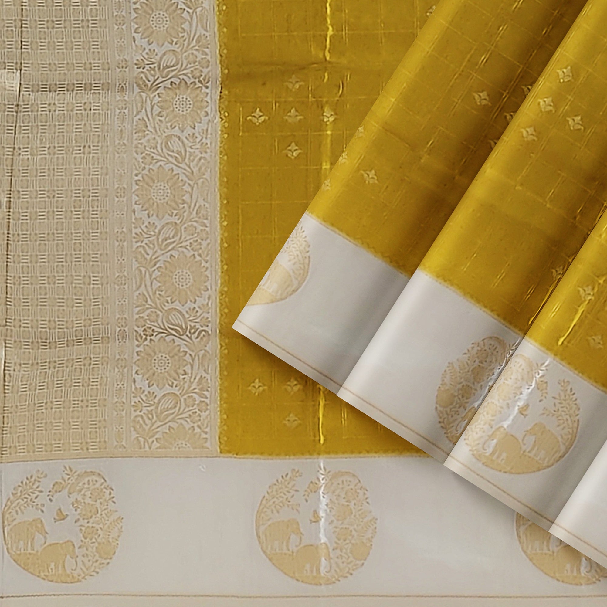 Lemon Green Georgette Saree – White Border – Shop Online