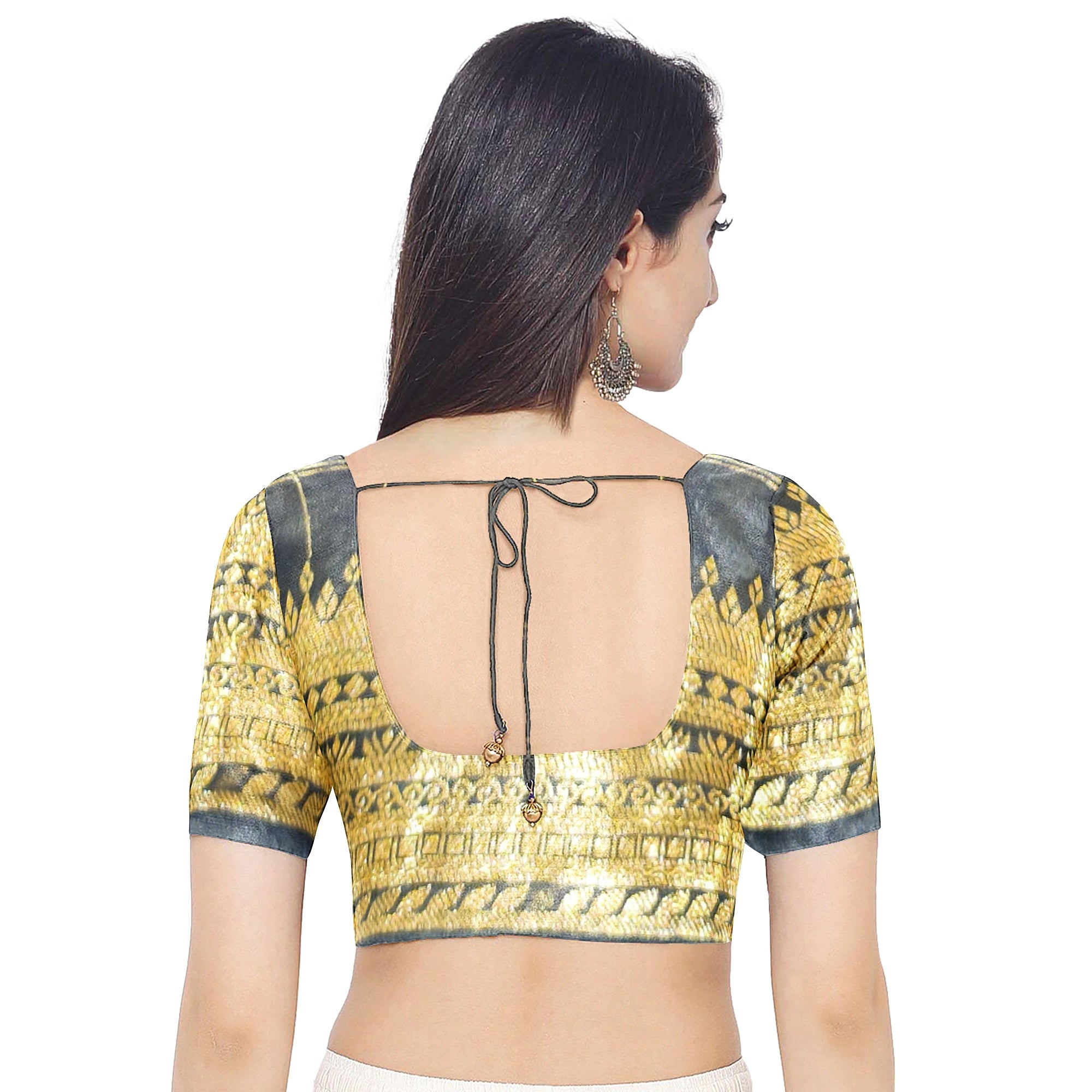 Pink Checked Georgette Saree – Black Fancy Border – Lightweight – Shop Online