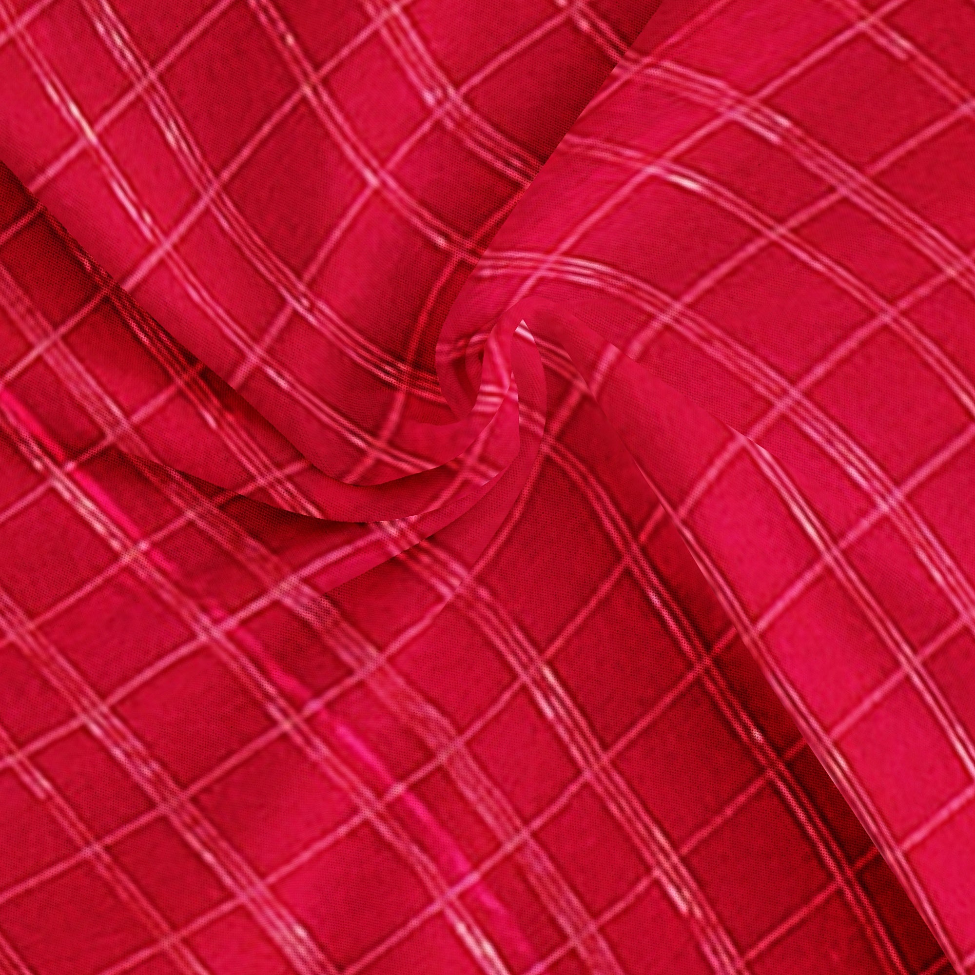 Pink Checked Georgette Saree – Black Fancy Border – Lightweight – Shop Online