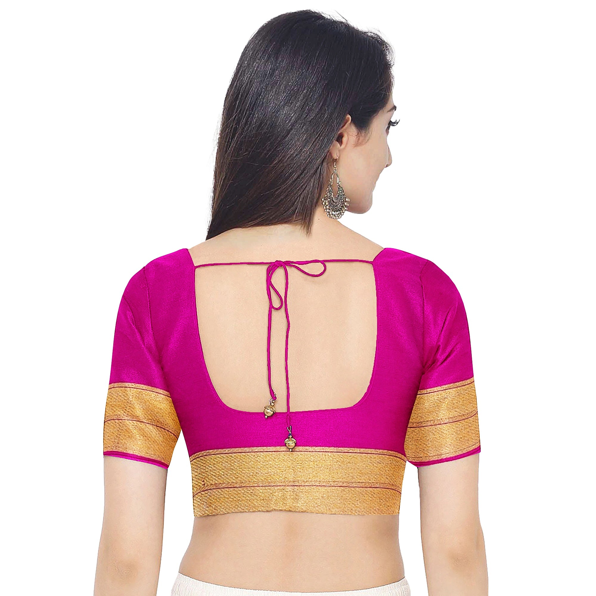 3D Akash Blue Mysore Silk Saree with Pink & Navy Blue Border