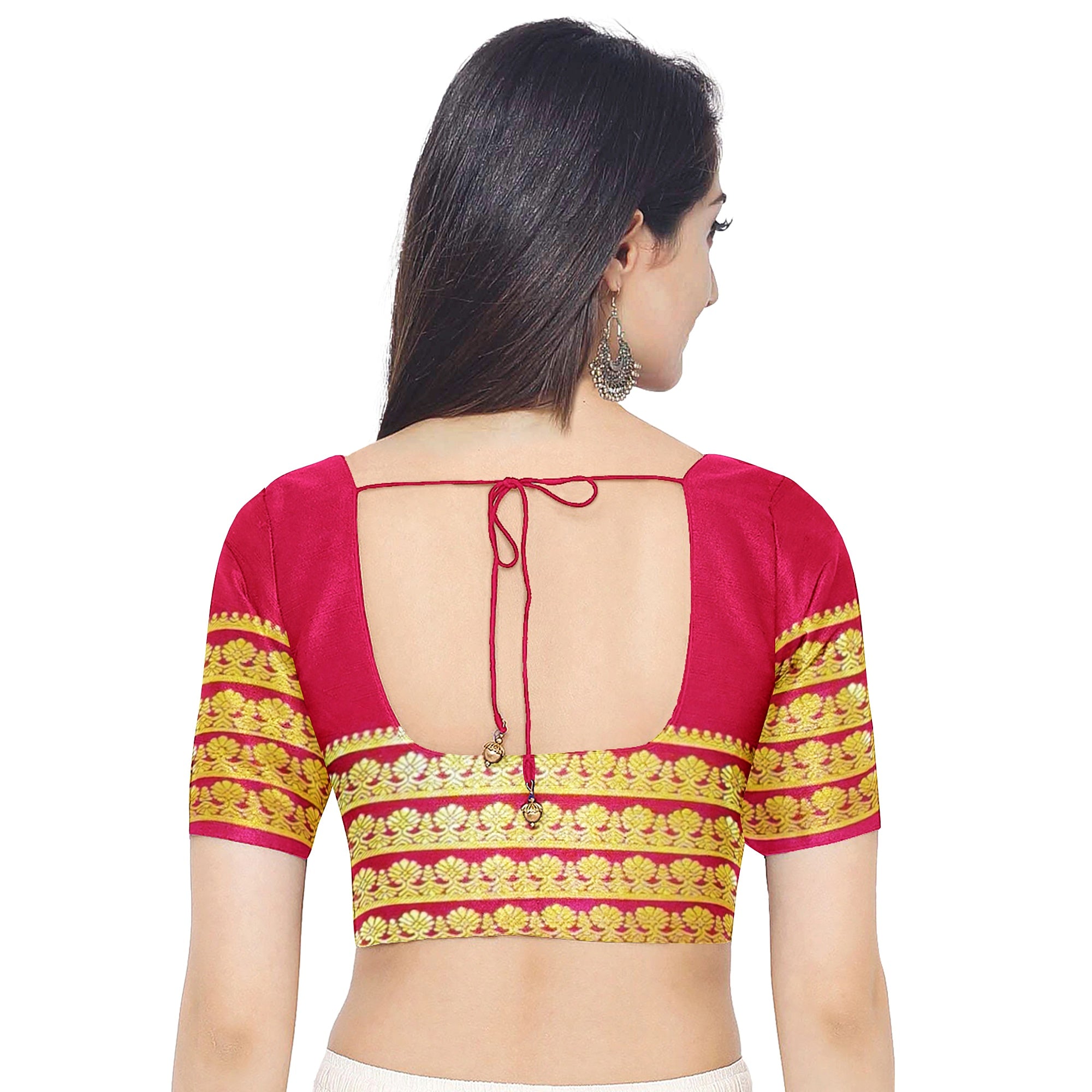 Mustard Yellow Mysore Silk Saree with Majenta Pink Zari Lines Border
