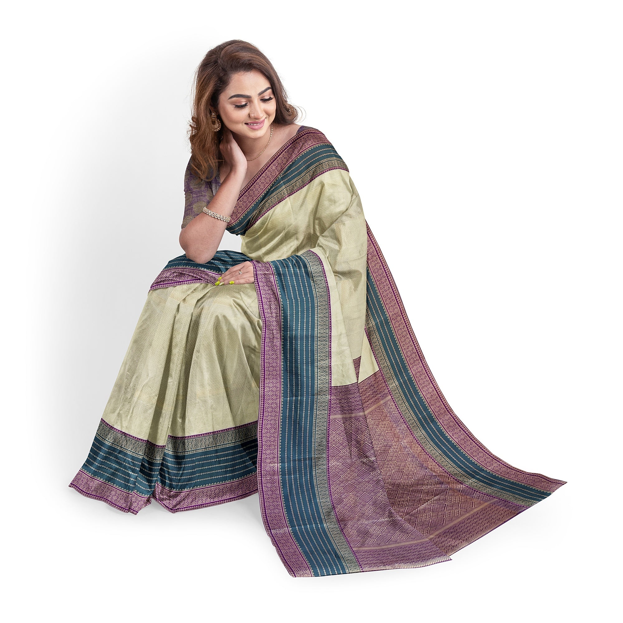Semi Banaras Fancy Saree - Elegant Blend of Tradition and Style