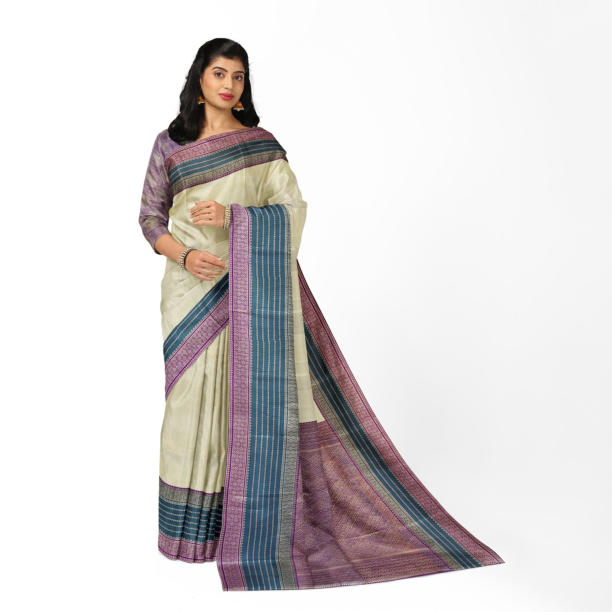 Semi Banaras Fancy Saree - Elegant Blend of Tradition and Style