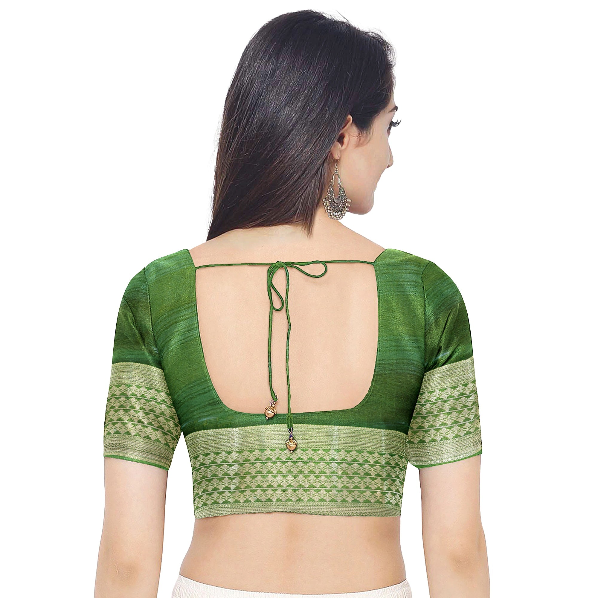 Goldish Green Organza Silk Saree with Designer Border – Elegant Luxury Saree Online - New Sudarshan Silks`