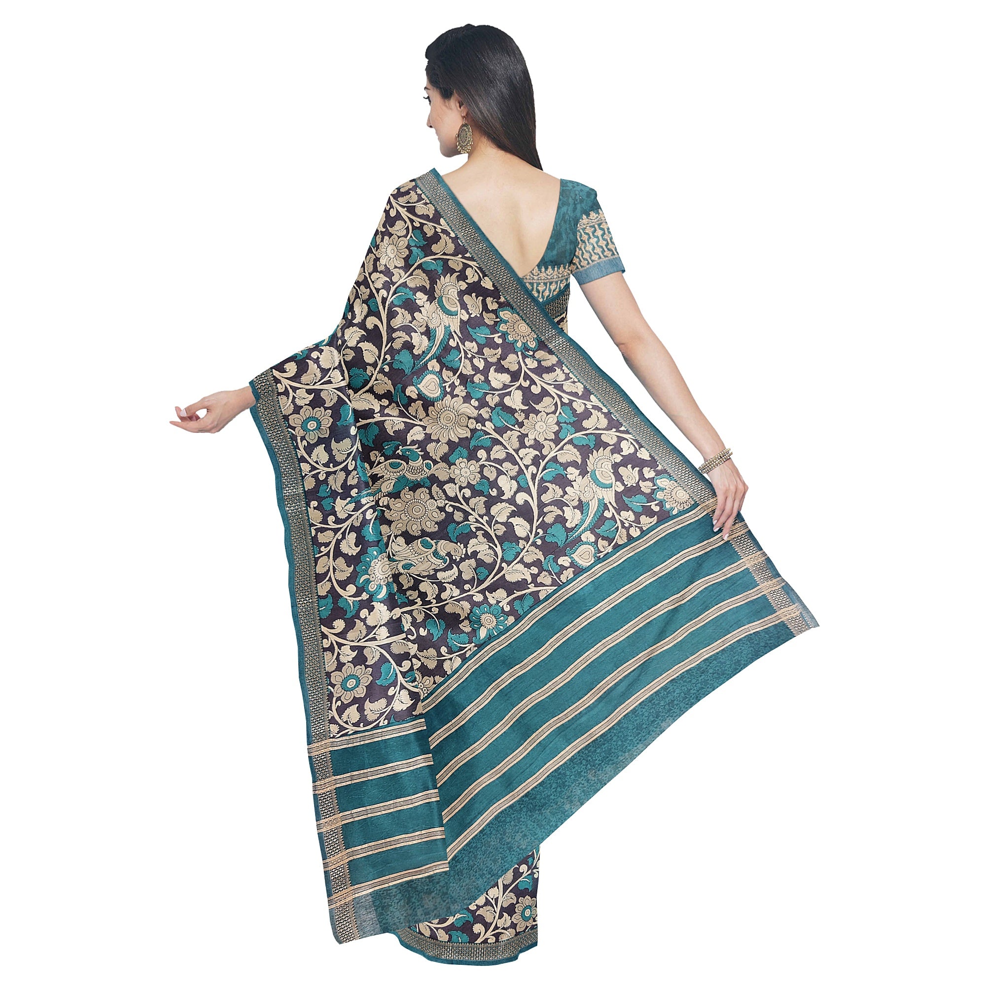 Blue & Sky Blue Border – Floral Print – Shop Online