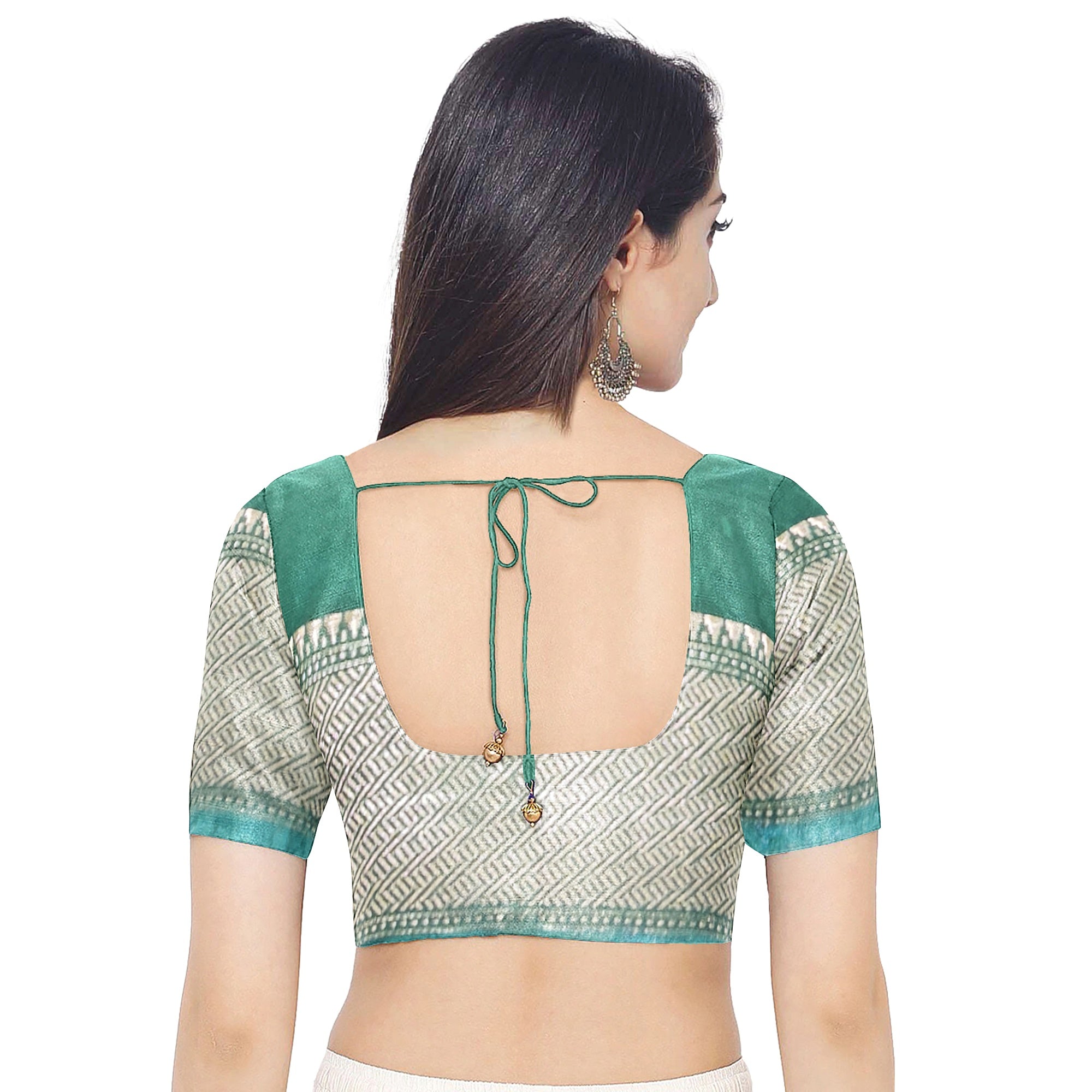 Green Saree – Peacock Floral Print – Shop Online