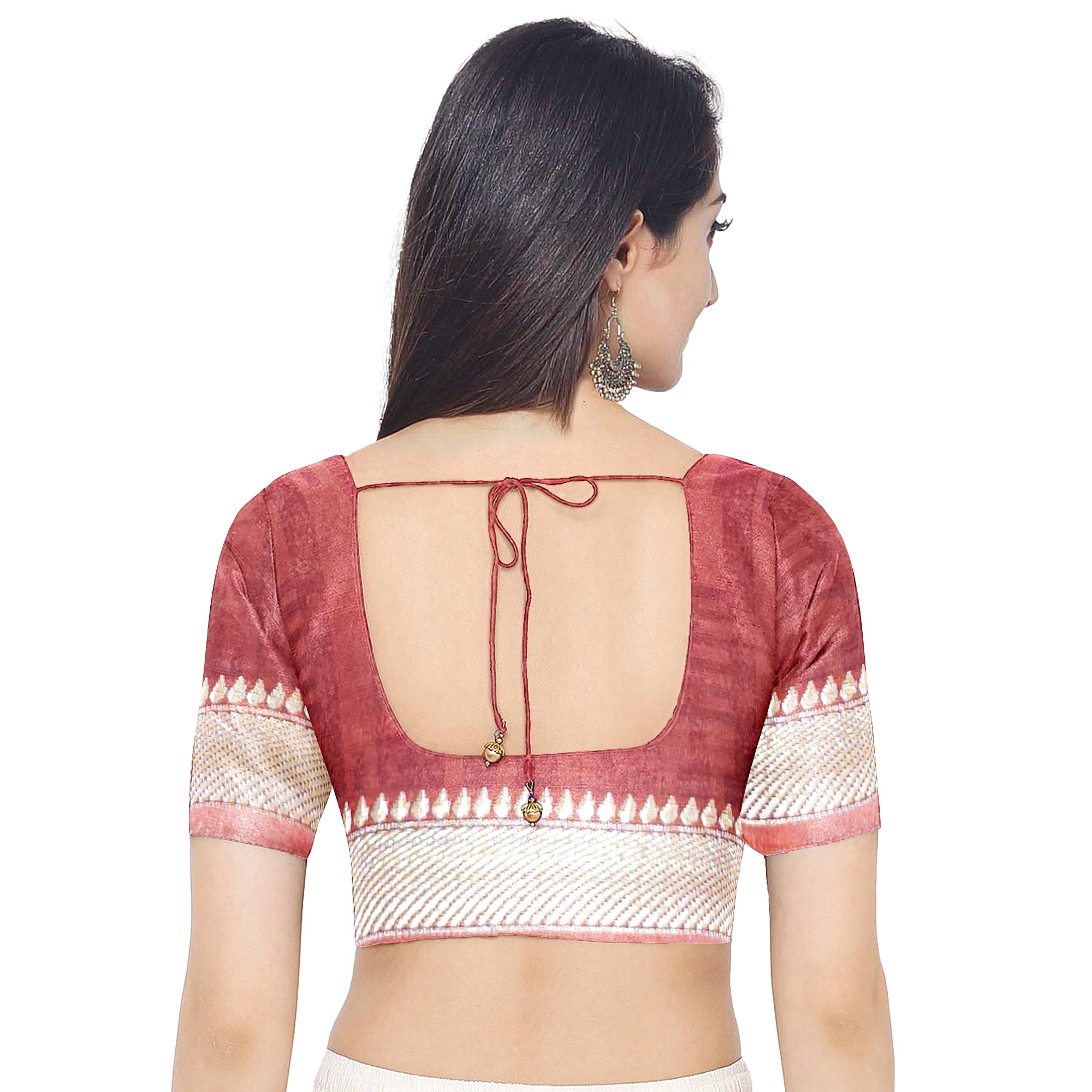 Brown Printed Peacock Saree – Peacock Butta – Shop Online