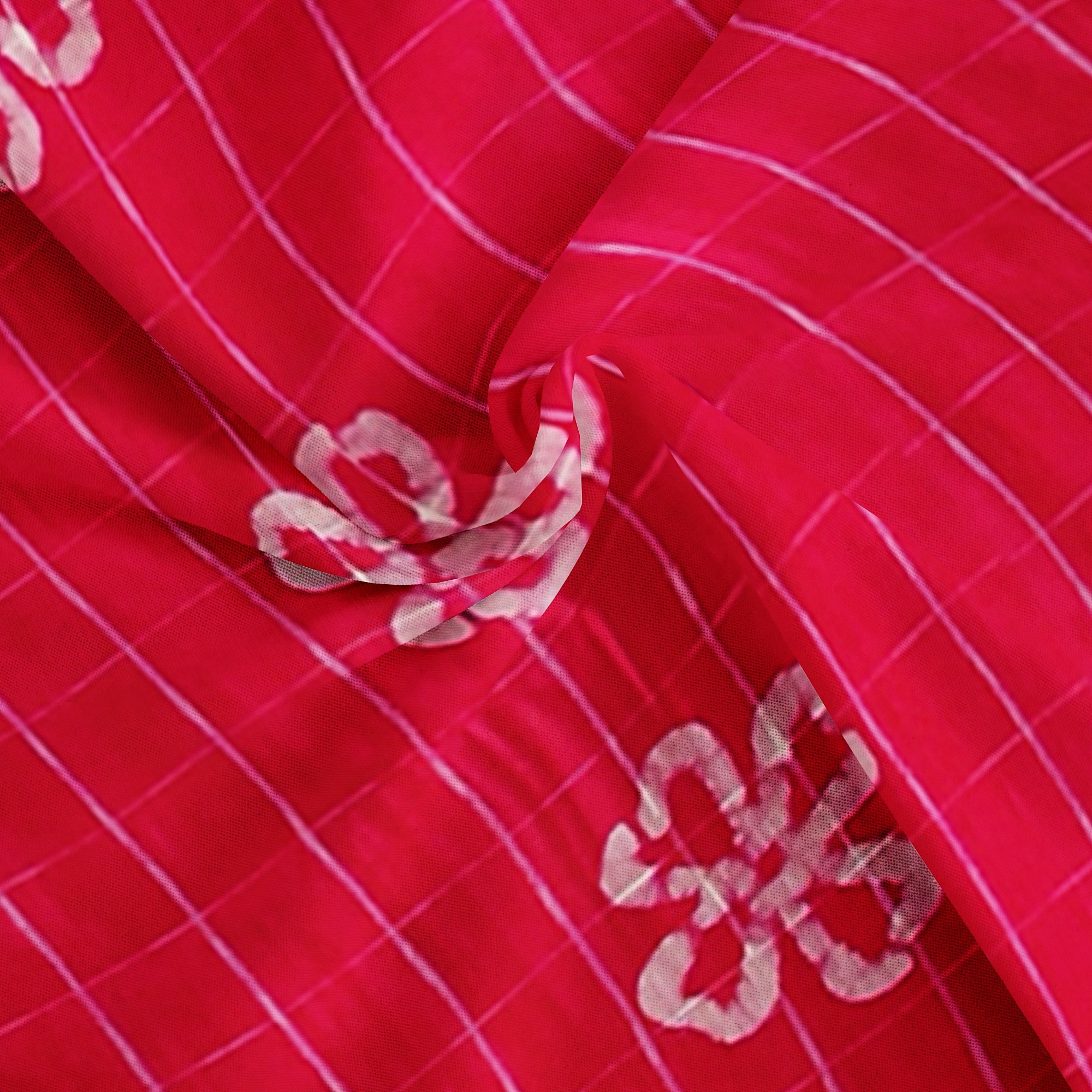Pink Batik Print Saree – Parrot Green Border – Shop Online
