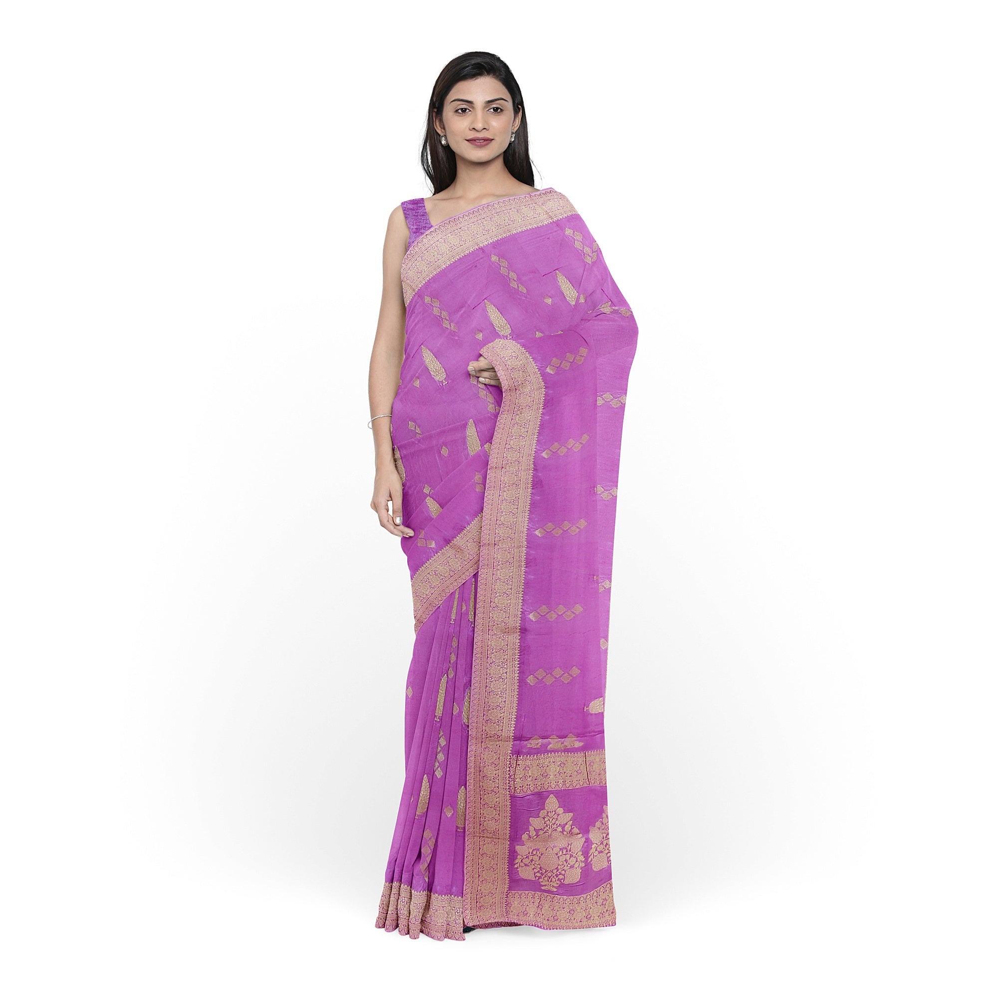 Lavender Raw Silk Saree – Elegant Traditional Saree for Weddings and Celebrations
