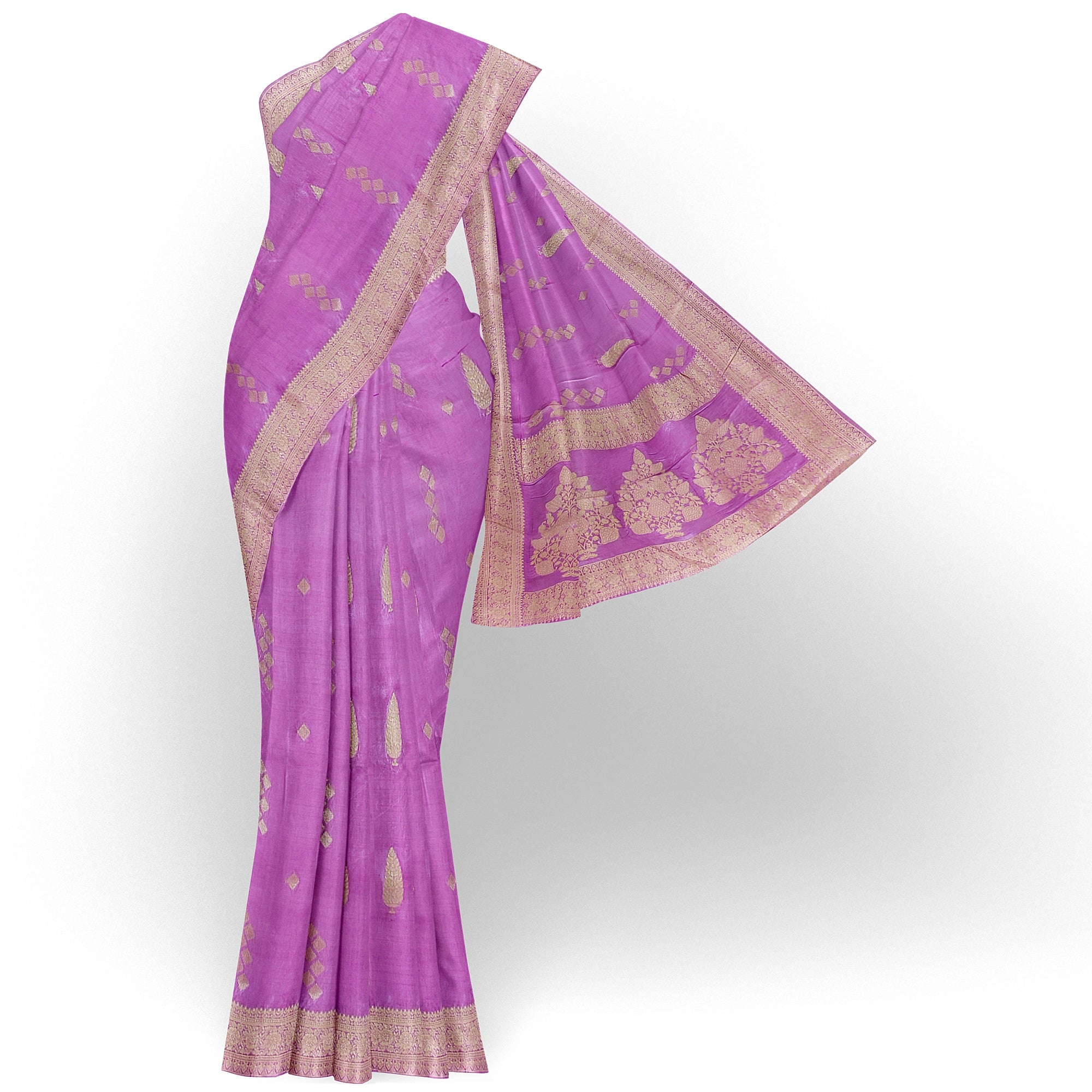 Lavender Raw Silk Saree – Elegant Traditional Saree for Weddings and Celebrations