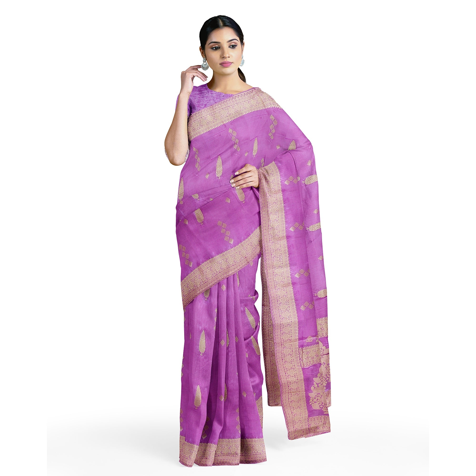 Lavender Raw Silk Saree – Elegant Traditional Saree for Weddings and Celebrations