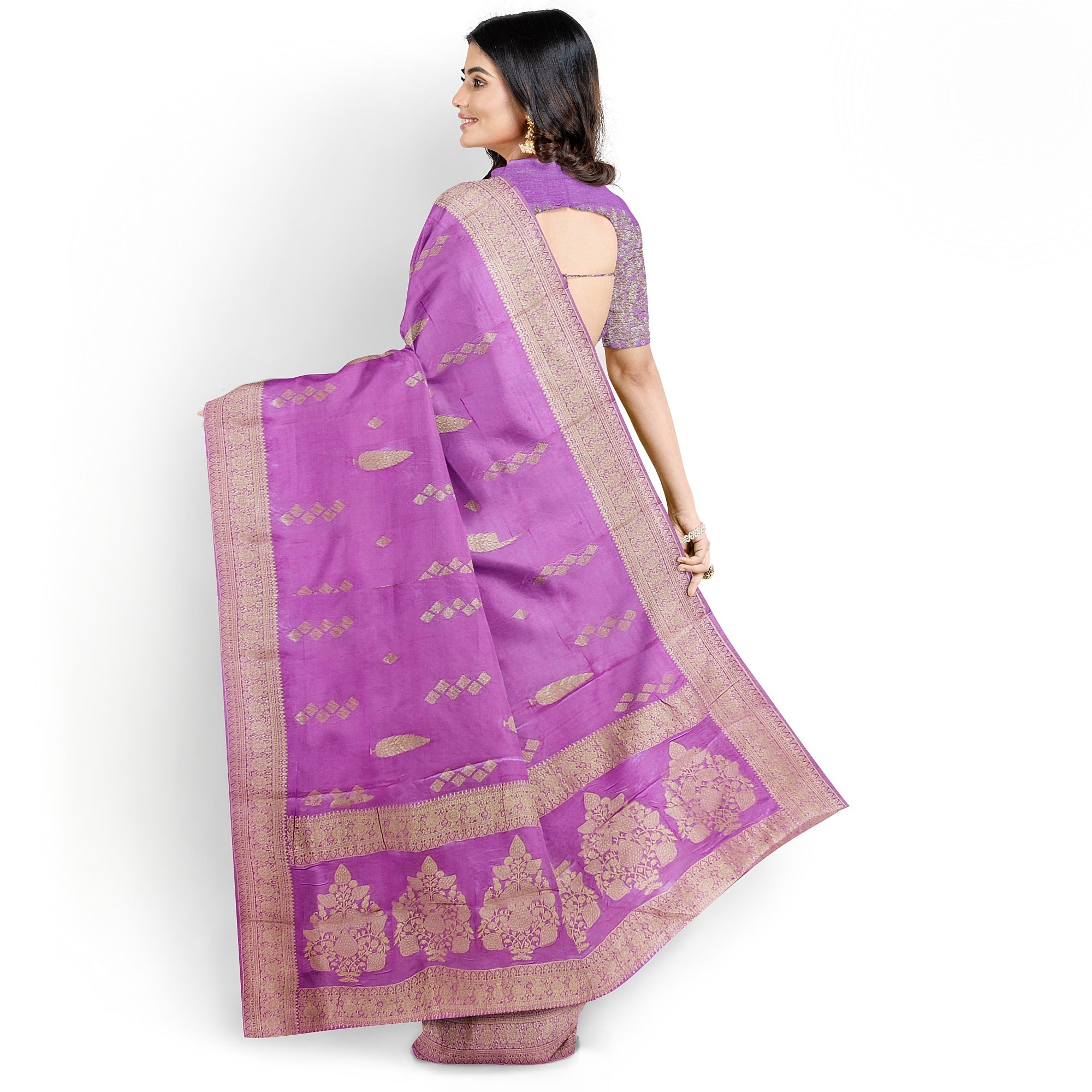 Lavender Raw Silk Saree – Elegant Traditional Saree for Weddings and Celebrations