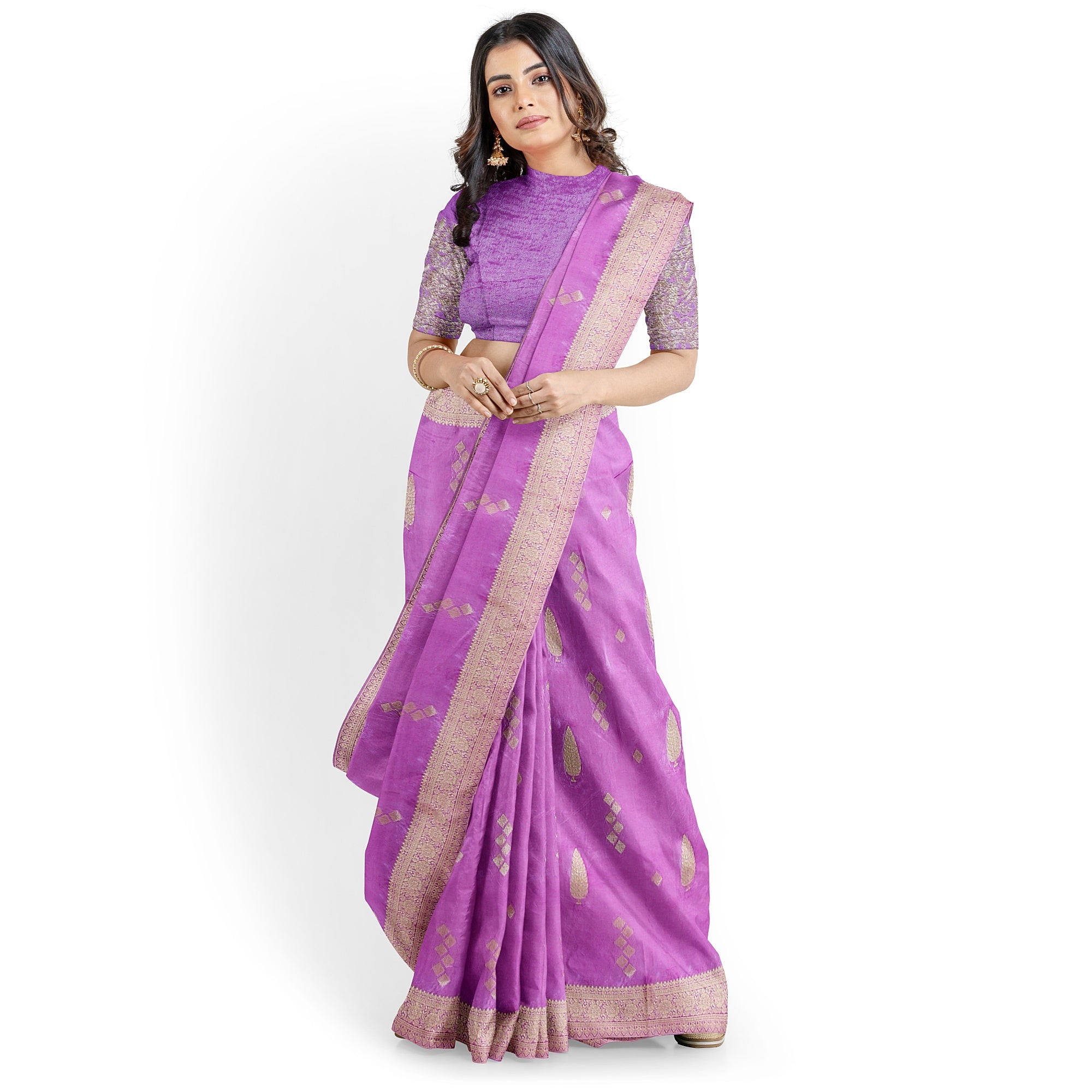 Lavender Raw Silk Saree – Elegant Traditional Saree for Weddings and Celebrations